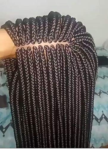 Box Braid Wig with Middle Part - Natural Looking Synthetic Braided Hair Wig for Black Women | Perfect for Cosplay, Parties & Everyday Wear