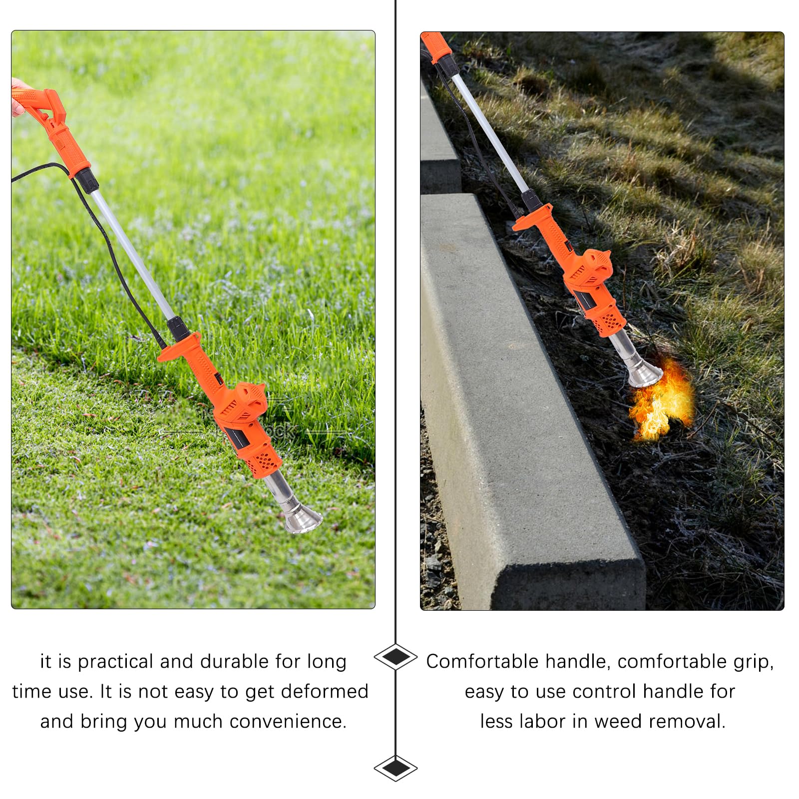 BESPORTBLE Electric Thermal Weeder & Lawn Mower - 3-in-1 Garden Tool with BBQ Igniter Burner for Charcoal & Patio Use | Perfect for Weed Control, Lawn Maintenance & Outdoor Grilling