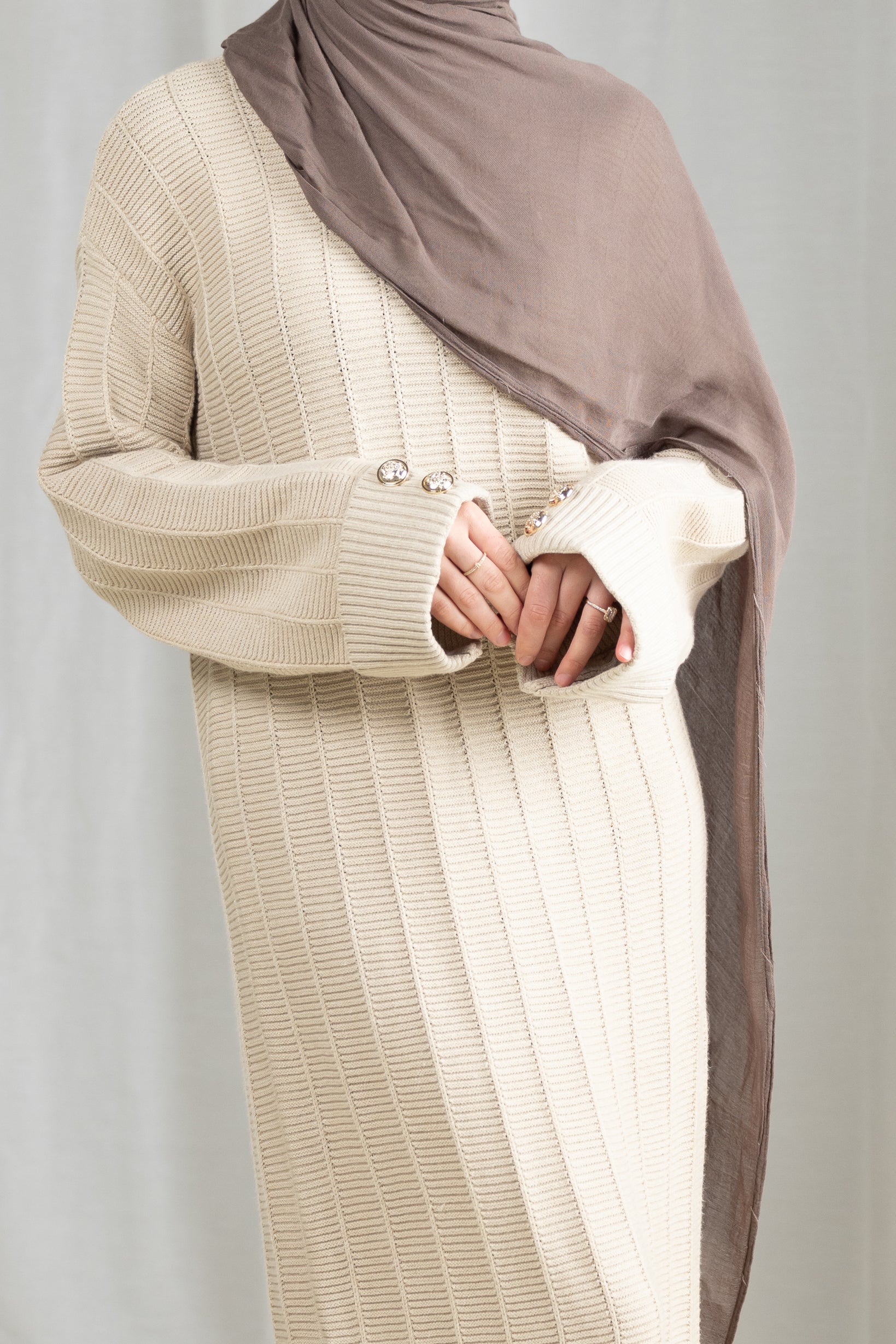 Brumal Maxi Knit Abaya - Elegant Long Islamic Dress for Women, Modest Prayer & Daily Wear, Perfect for Mosque, Home & Special Occasions