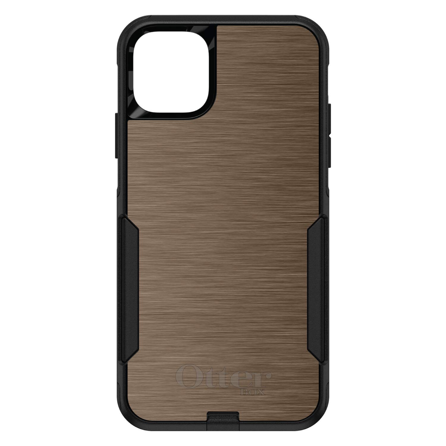 DistinctInk iPhone 11 Pro MAX Case (6.5 Inch) - Premium Custom Printed Black & Brown Stainless Steel Design - Durable Protective Cover - Perfect for Work, Travel and Everyday Use - Compatible with OtterBox Commuter Series