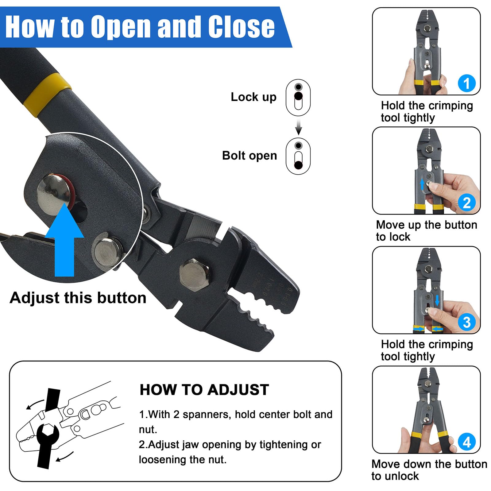 Heavy Duty Fishing Crimping Tool Kit with Crimp Sleeves - Professional Fishing Pliers for Making Leaders & Shark Rigs (Black) - Perfect for Saltwater Fishing, Offshore Angling & DIY Tackle Making