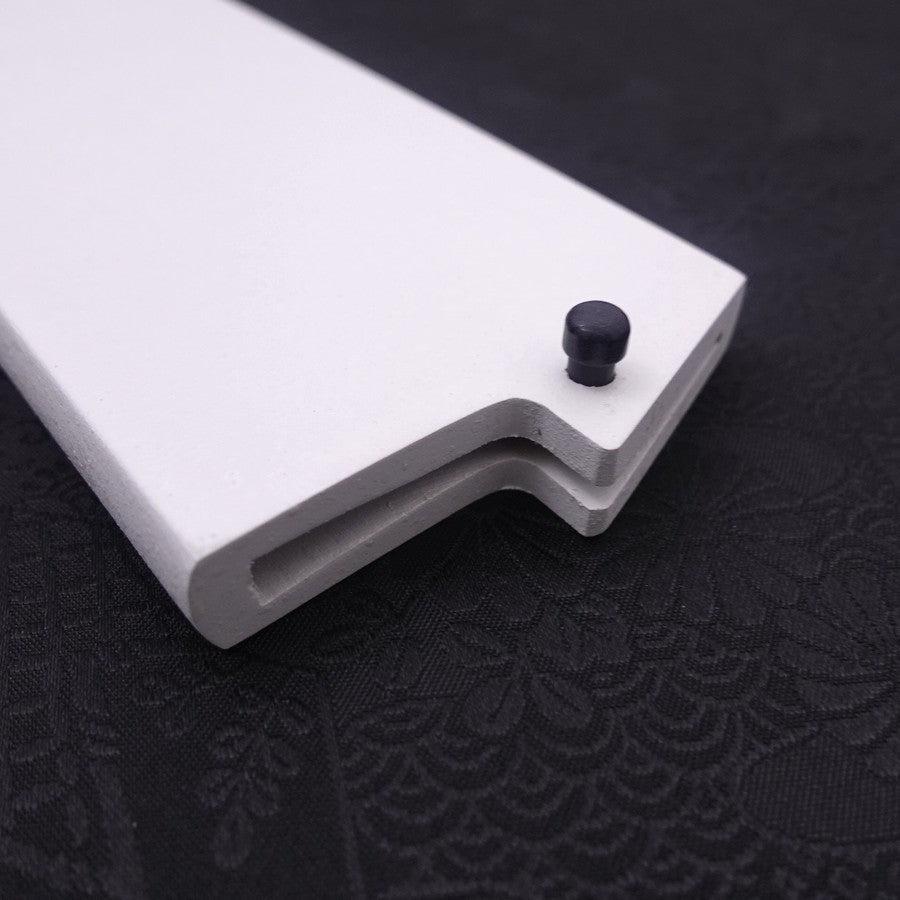 Premium White Ishime Saya Sheath for 165mm Nakiri Knife - Secure Blade Protection with Pin Lock - Ideal for Japanese Kitchen Knives & Professional Chefs