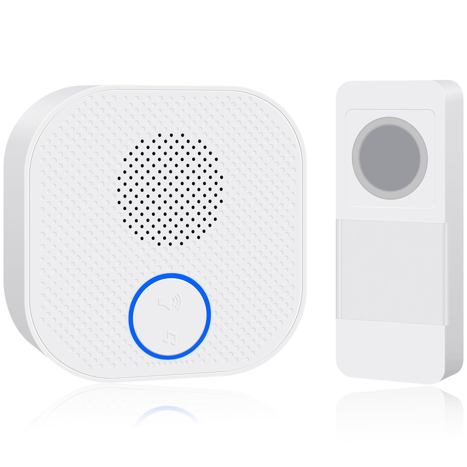 SURNICE Wireless Doorbell with LED Flash - IP44 Waterproof, 1000 FT Range, 38 Melodies, 4 Volume Levels - Ideal for Home, Office, and Apartment Security (Model 98282+90062)