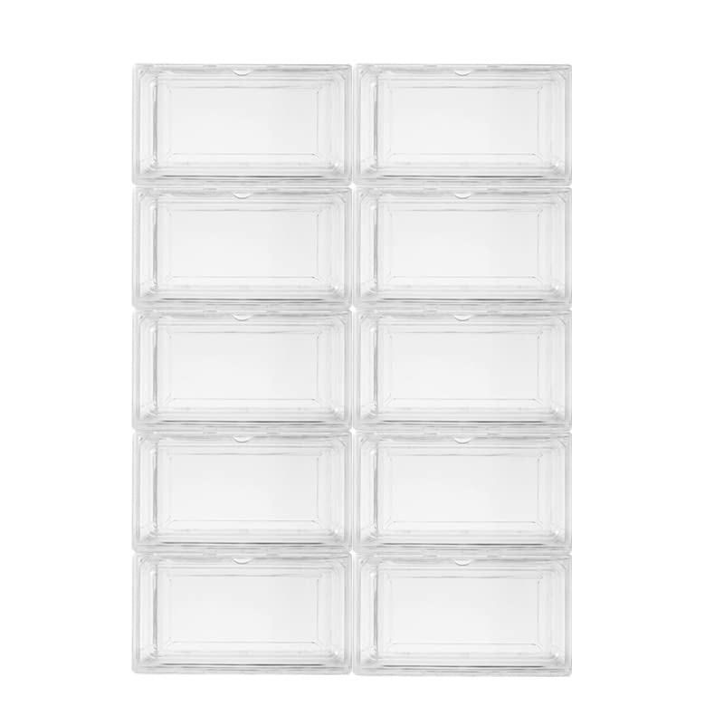 Ultra Clear Stackable Shoe Storage Boxes with Lid – Professional Acrylic Sneaker Display Case for Sneakerheads | Fits US Size 10-14 | Perfect for Shoe Collection, Purse & Hat Organization | Ideal for Home Closet, Retail Display & Sneaker Protection
