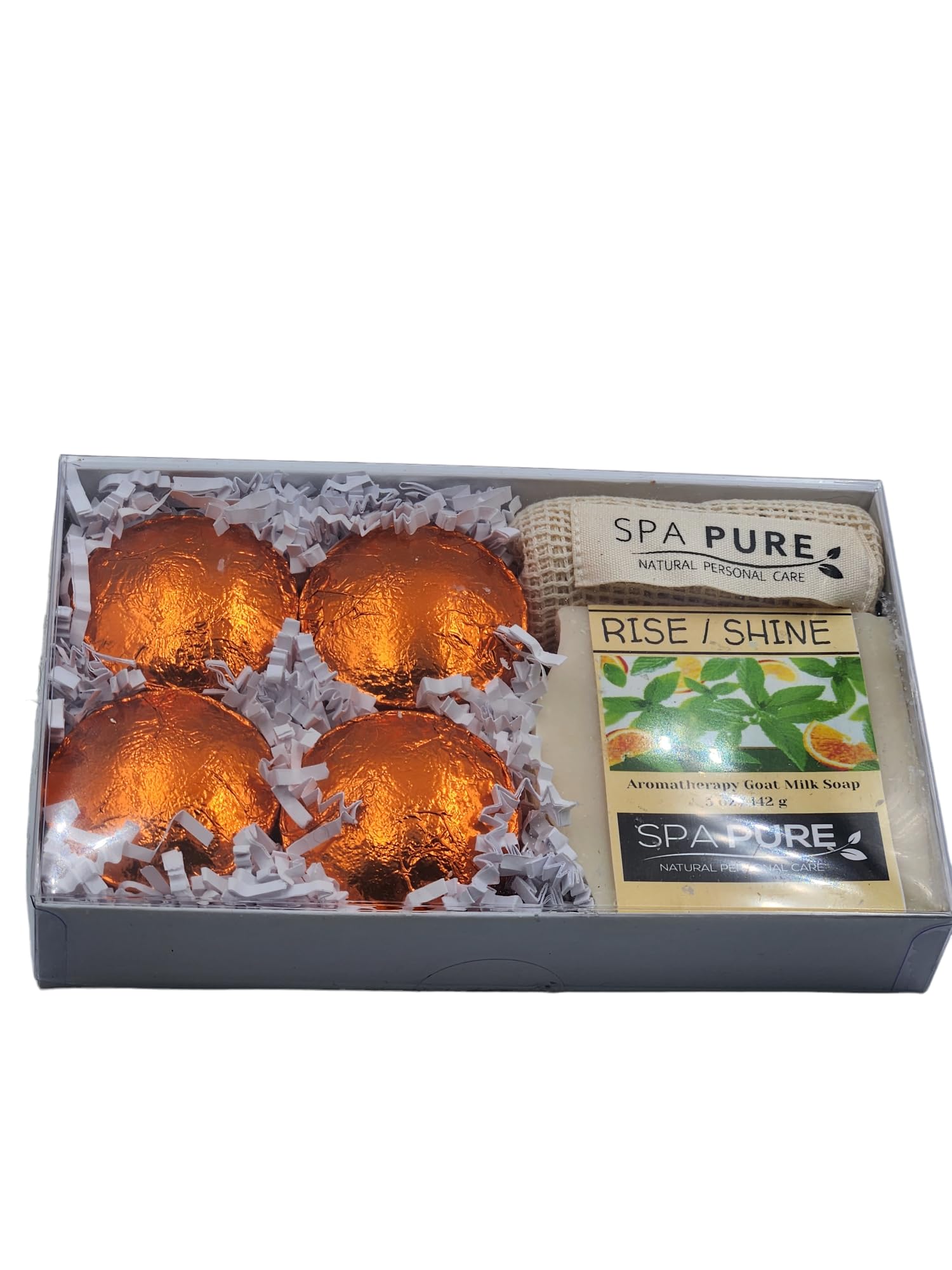 Rise & Shine Aromatherapy Gift Set - 4 Natural Shower Steamers & Artisan Soap with Essential Oils | Plant-Based, Made in USA | Cotton Soap Bag | Perfect for Relaxation, Self-Care & Spa Gifts