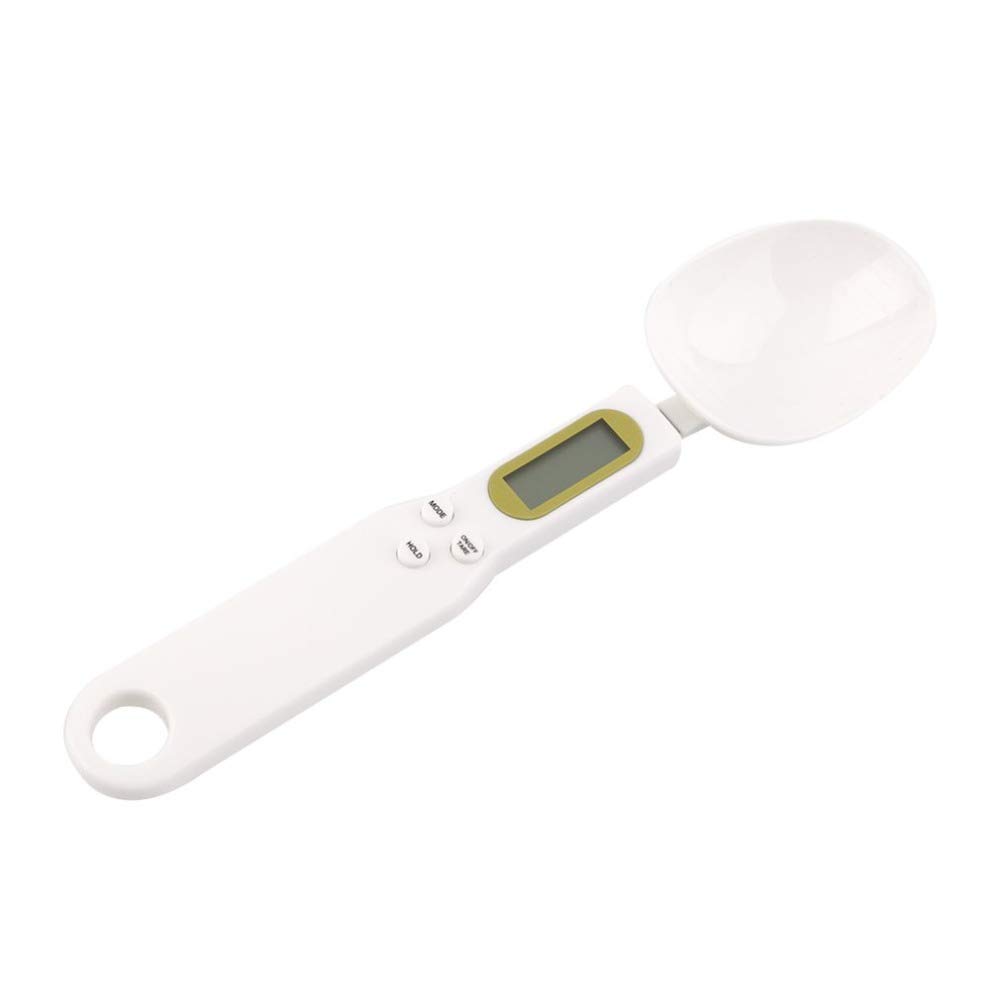 TopHomer White Digital Spoon Scale - 500g/0.1g Precision, Portable Electronic Kitchen Scale with LCD Display for Cooking, Baking, Coffee, and Food Measurement | Perfect for Home, Restaurant & Laboratory Use