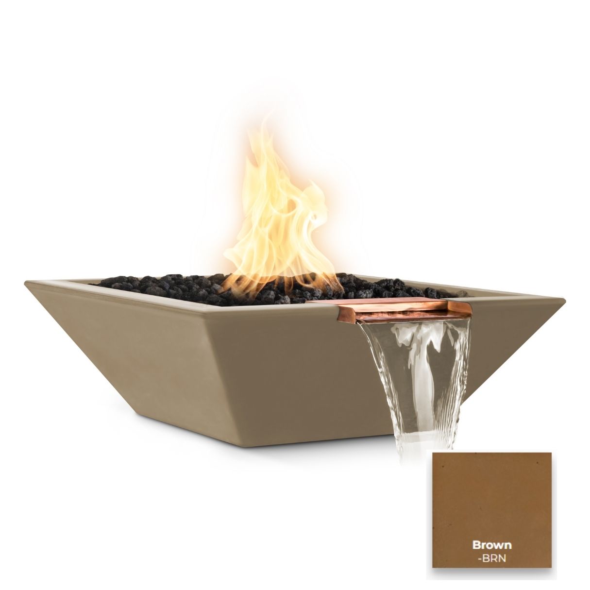 Maya Concrete Fire & Water Bowl - Outdoor Fire Pit & Water Feature for Patio, Garden, and Backyard Decor | Perfect for Relaxing Evenings & Entertaining Guests