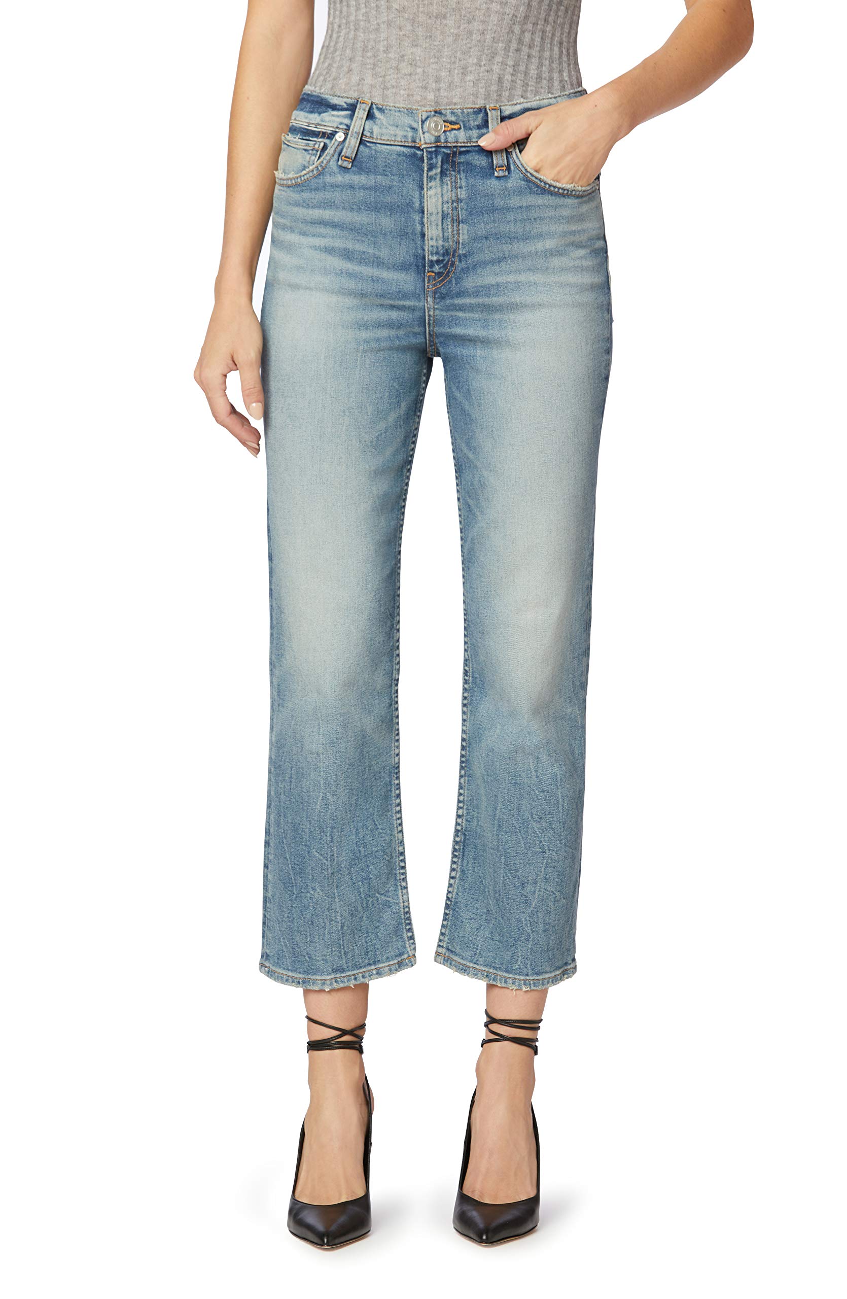 HUDSON Women's Remi High Rise Cropped Straight Leg Jeans - Stylish & Comfortable Denim for Casual Wear, Work & Everyday Outfits