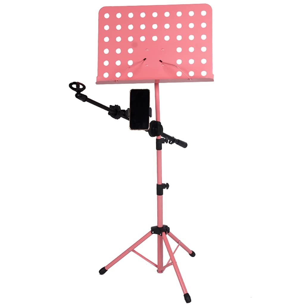 Premium 3-in-1 Adjustable Music Stand with Guitar Holder & Mic Stand - Portable Folding Floor Stand for Home, Studio & Stage Performances (A2 Color) | Perfect for Musicians, Singers & Music Teachers