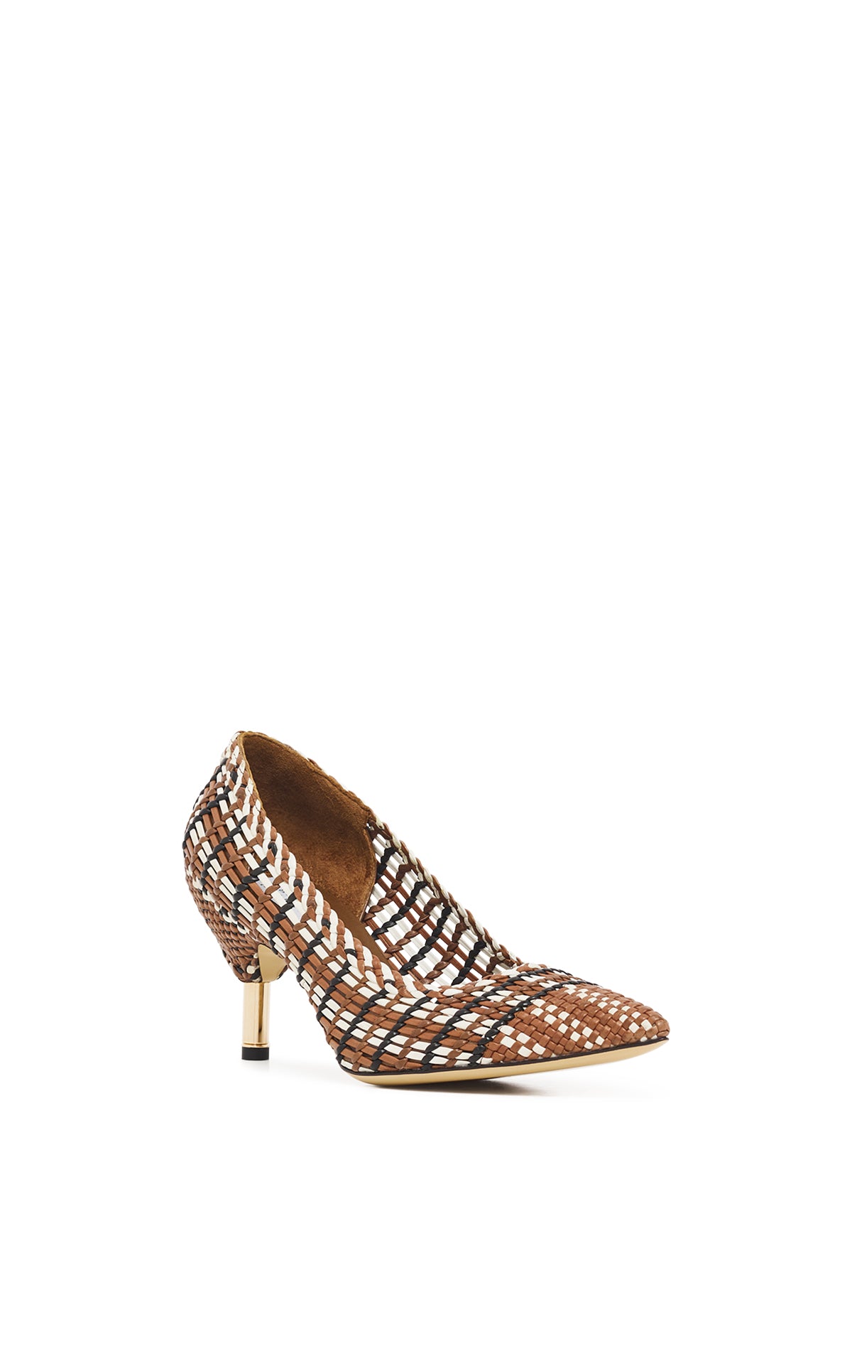 Andres Women's Braided Leather Pumps in Cognac - Stylish Multi-Leather Dress Shoes for Work, Parties & Weddings