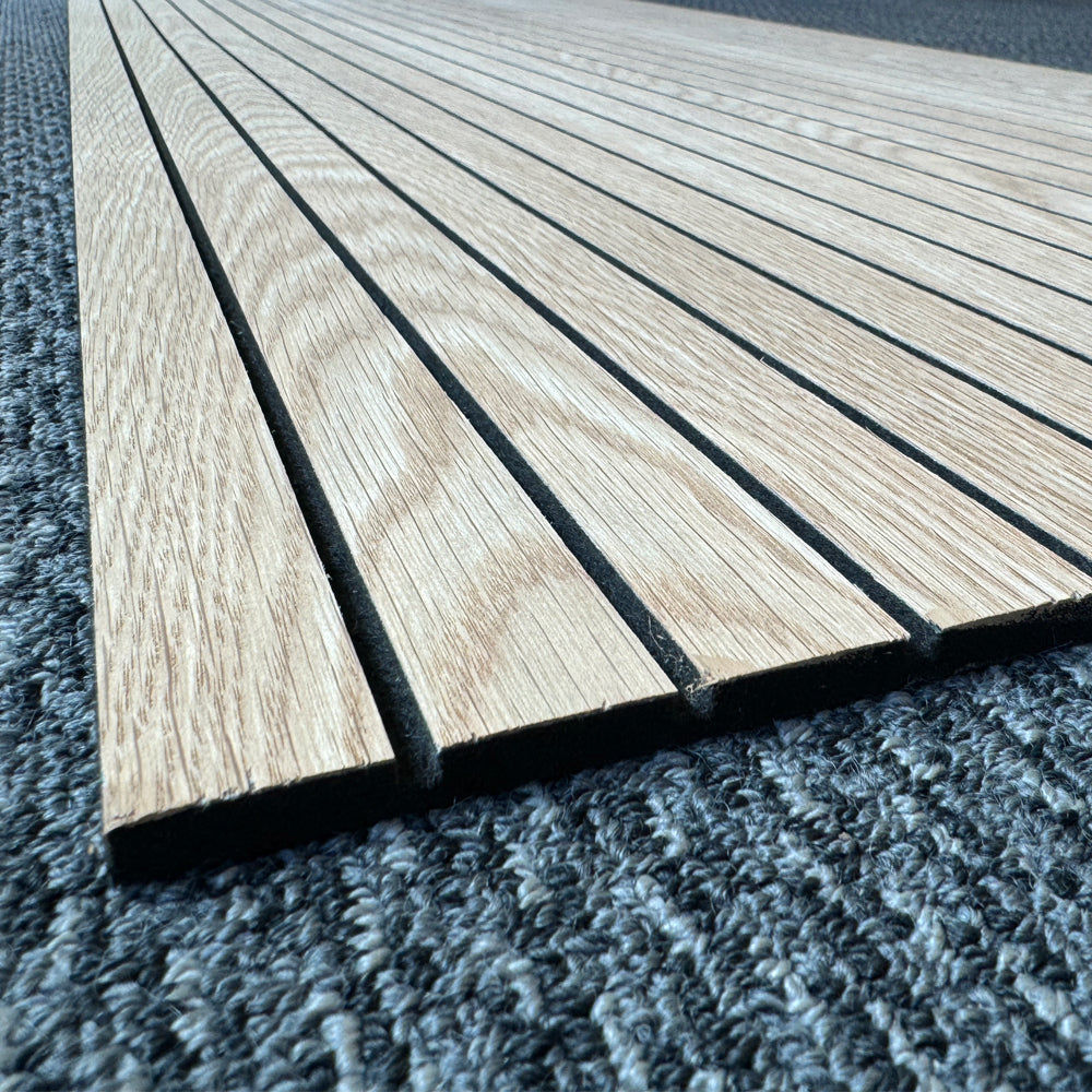 WOODFLEX Flexible Acoustic Wood Slat Wall Panel - Oak Veneer 2700mm x 600mm Slim Design for Home Theater & Office Soundproofing
