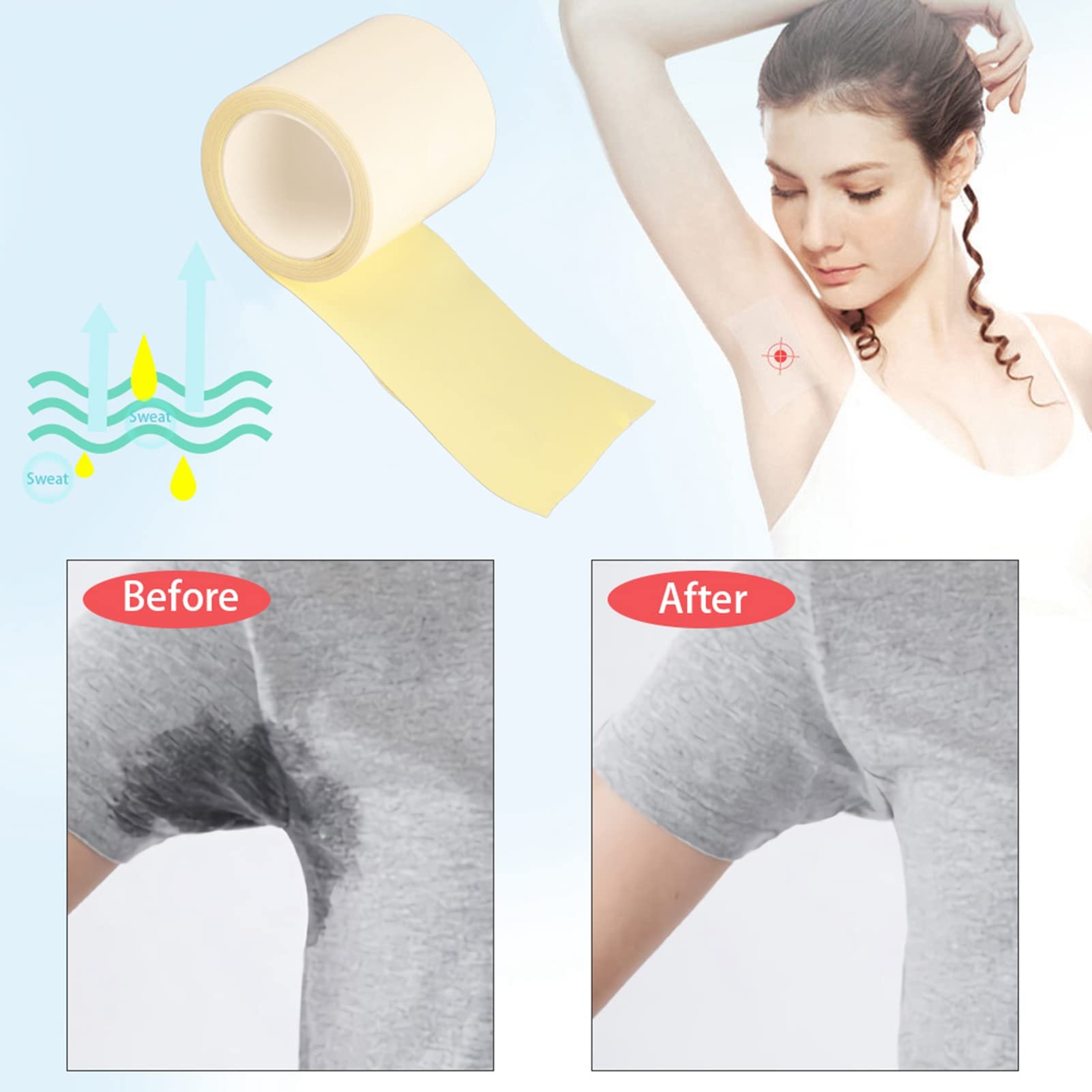 Breathable Disposable Underarm Pads - Soft & Stretchable Sweat Absorbers for Women & Men | Perfect for Summer, Outdoor Activities & Gym Workouts