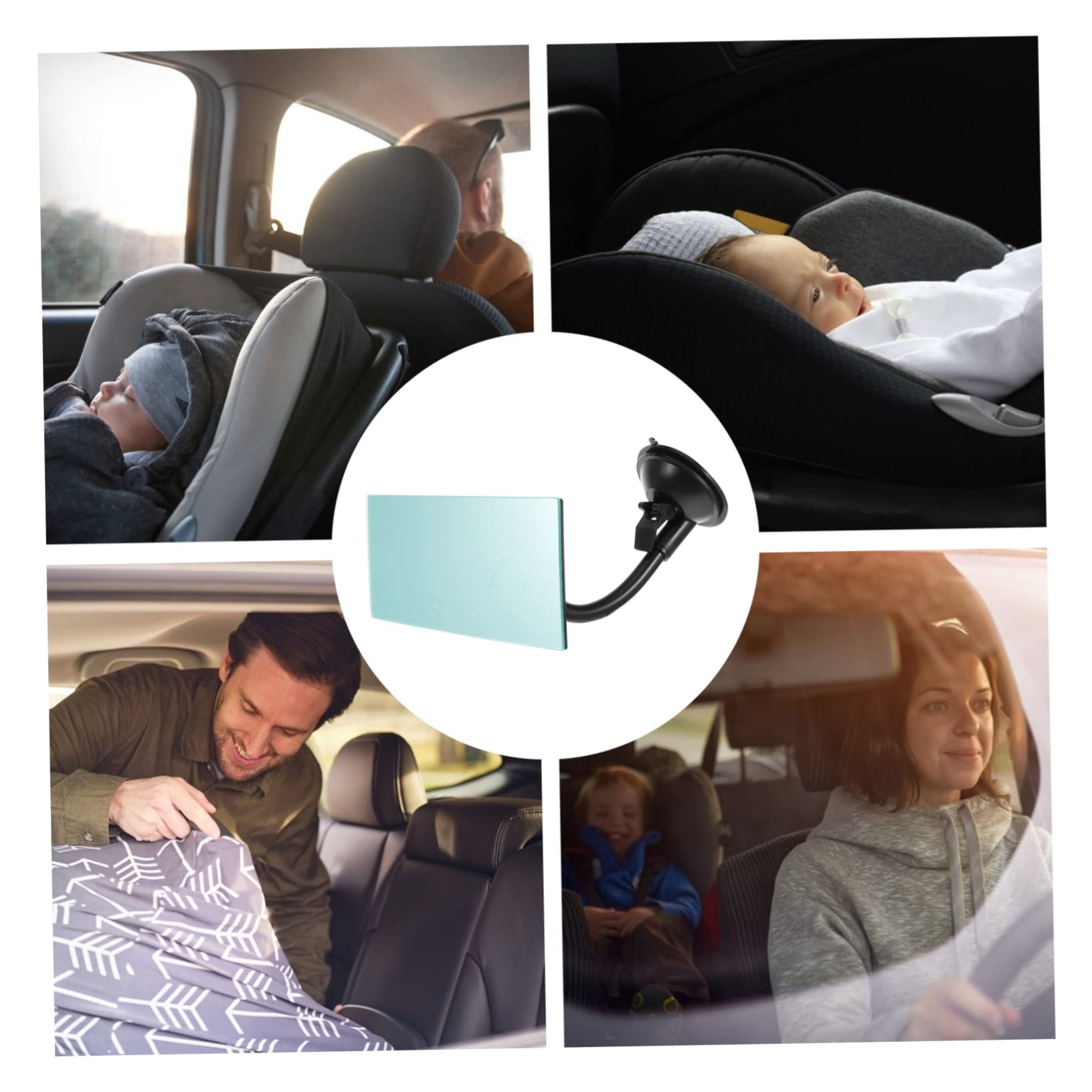 GLSTOY 1 Pack Baby Car Rearview Mirror - Safety Blind Spot Mirror for Cars, Easy Installation - Perfect for Parents to Monitor Infants in Rear-Facing Car Seats