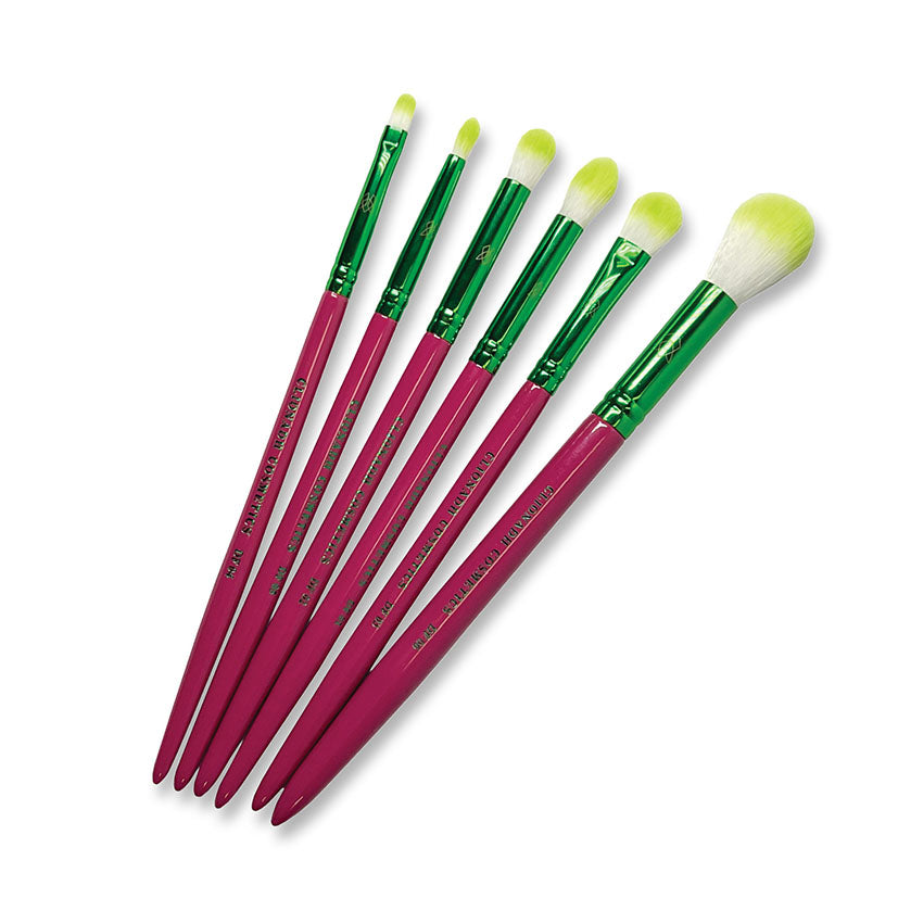 Premium Dragon Fruit Brush Set - 6 Piece Makeup Brush Kit for Flawless Blending & Contouring - Perfect for Professional & Home Makeup Application