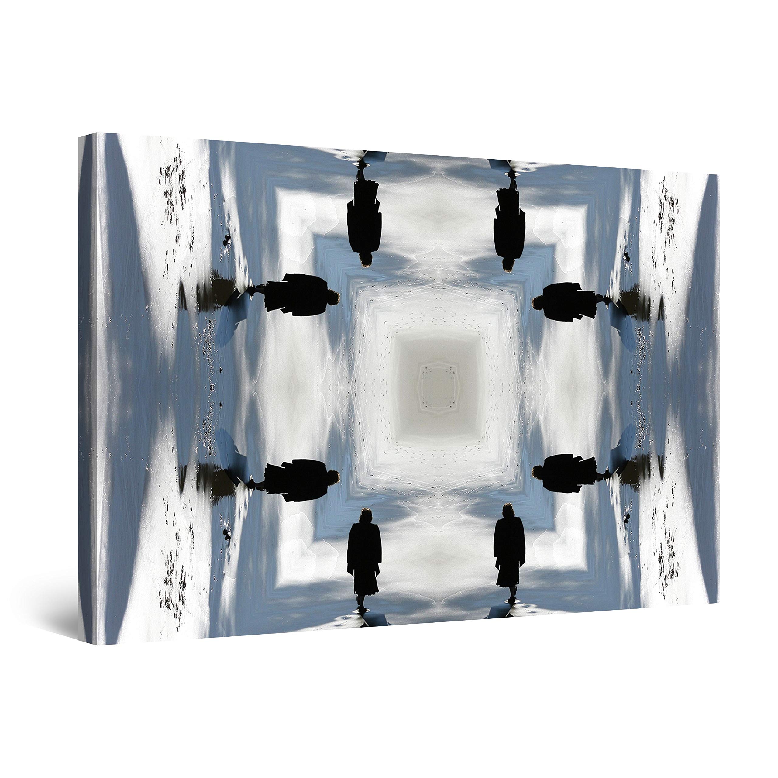 Modern Canvas Wall Art - Matrix Perspective Print for Bedroom & Living Room Decor - 24x36 Inch Framed Abstract Painting - Perfect for Home, Office & Gifts