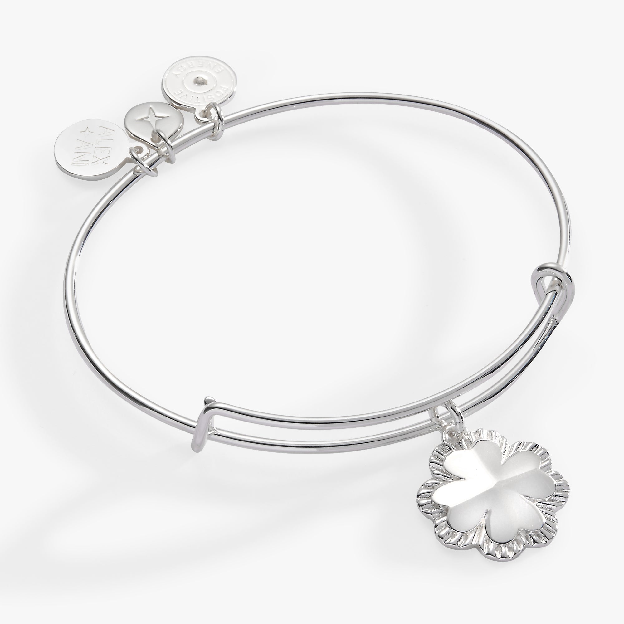 Lucky Four Leaf Clover Charm Bangle Bracelet for Women - Elegant Irish Jewelry Gift for St. Patrick's Day, Birthday & Good Luck Charm