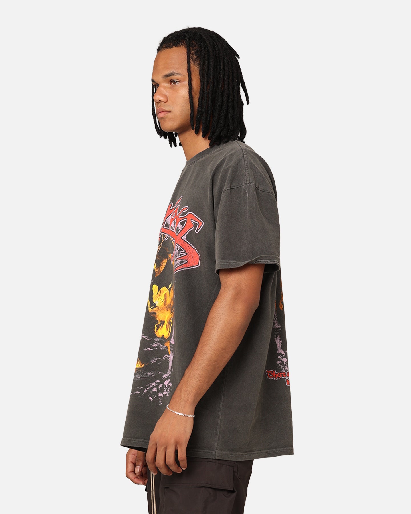 Lord of the Rings Balrog Graphic Heavyweight T-Shirt - Black Vintage Wash | American Thrift | Casual Wear, Cosplay & Fantasy Fan Merchandise