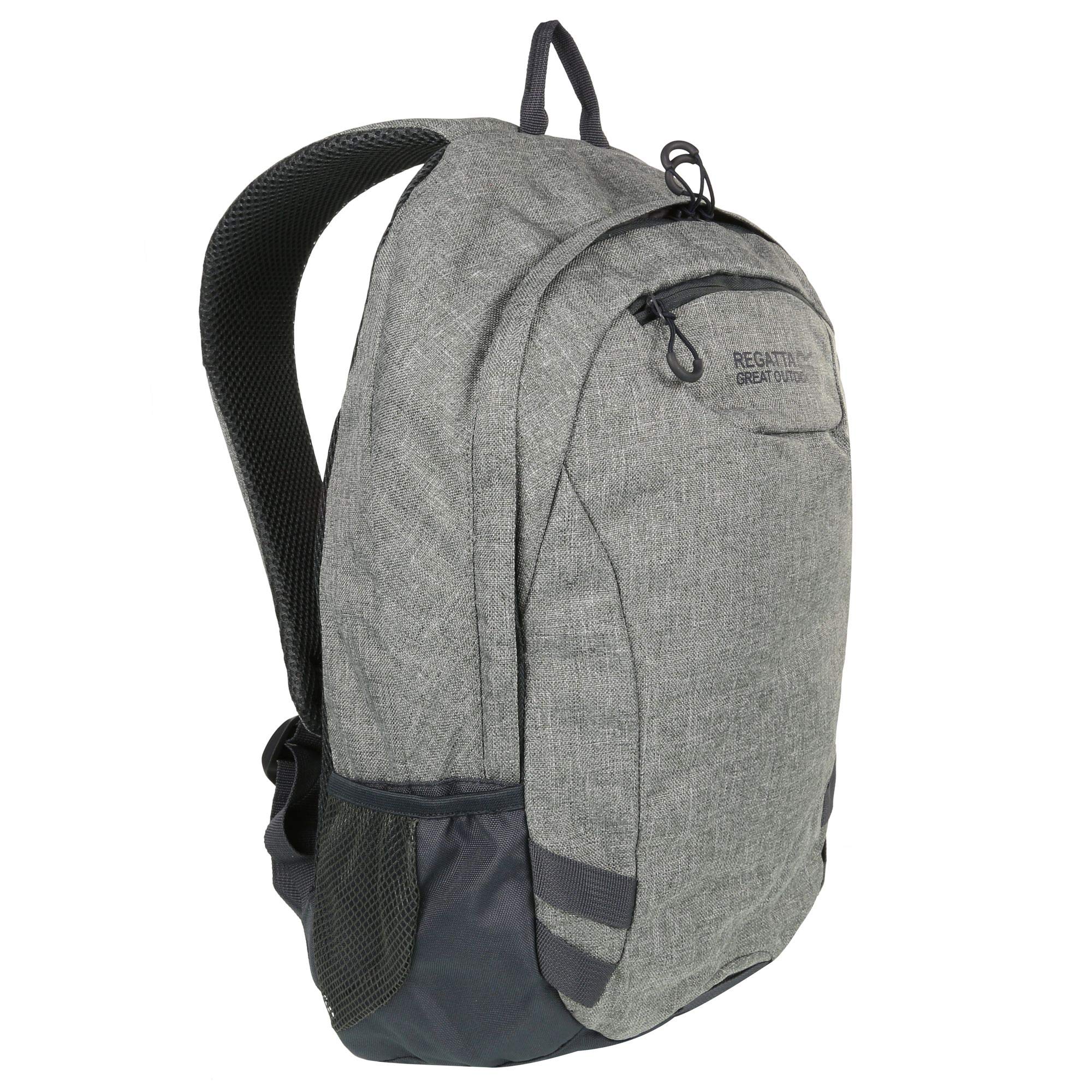 Regatta Brize II Durable Padded Backpack 20L - Water-Resistant Travel Rucksack for Hiking, Commuting & School - Marl Grey/Ebony Color