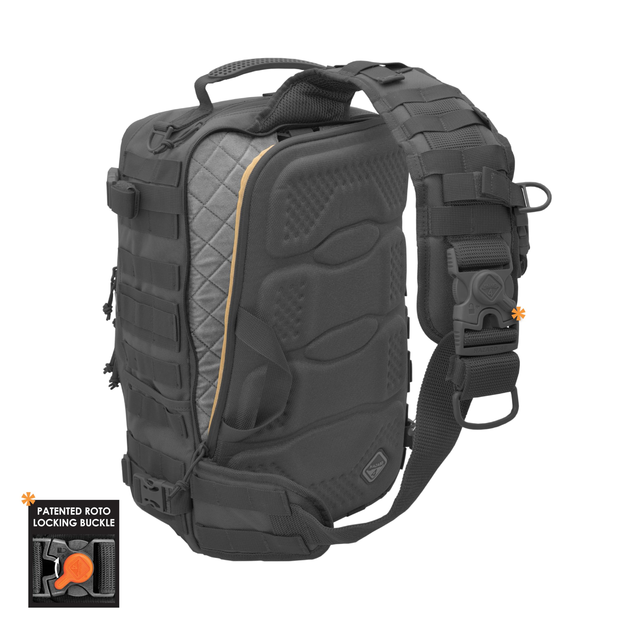 Hazard 4 Sidewinder Full-Sized Laptop Sling Backpack - Durable Tactical Messenger Bag for 15-17 Inch Laptops | Perfect for Commuting, Travel & Outdoor Adventures (Black)