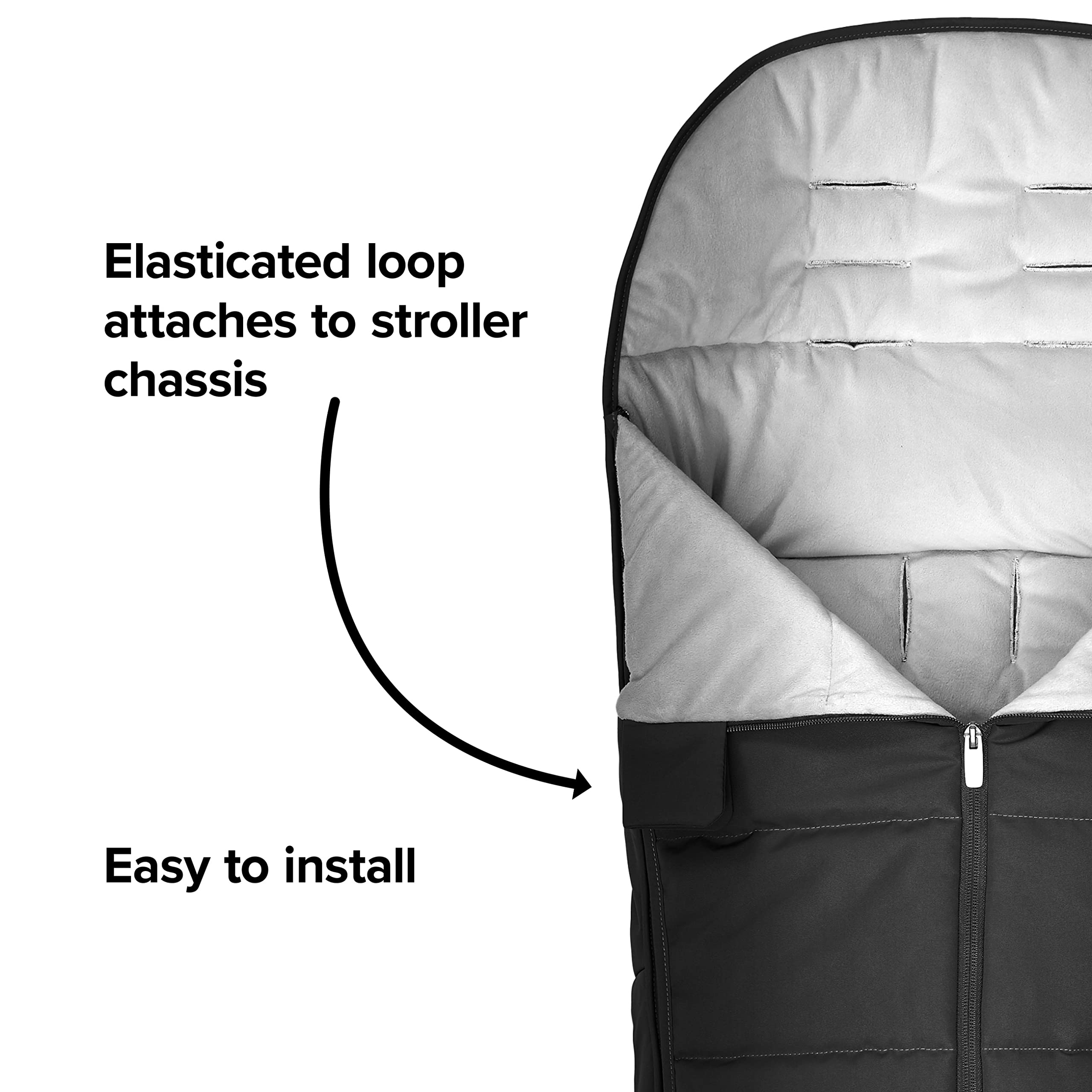 Diono All Weather Stroller Footmuff - Universal Fit for Baby to Toddler with Super Soft Padding, Weatherproof & Water Resistant Lining (Black Midnight) - Perfect for Winter Strolls, Outdoor Adventures & Cold Weather Protection