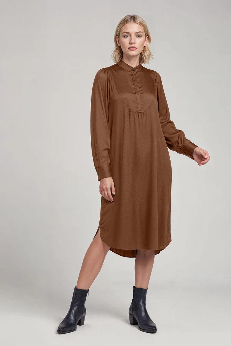 Christine Women's Satin TENCEL™ Dress - Elegant & Comfortable Midi Dress in Multiple Colors | Perfect for Office Wear, Cocktail Parties & Special Occasions