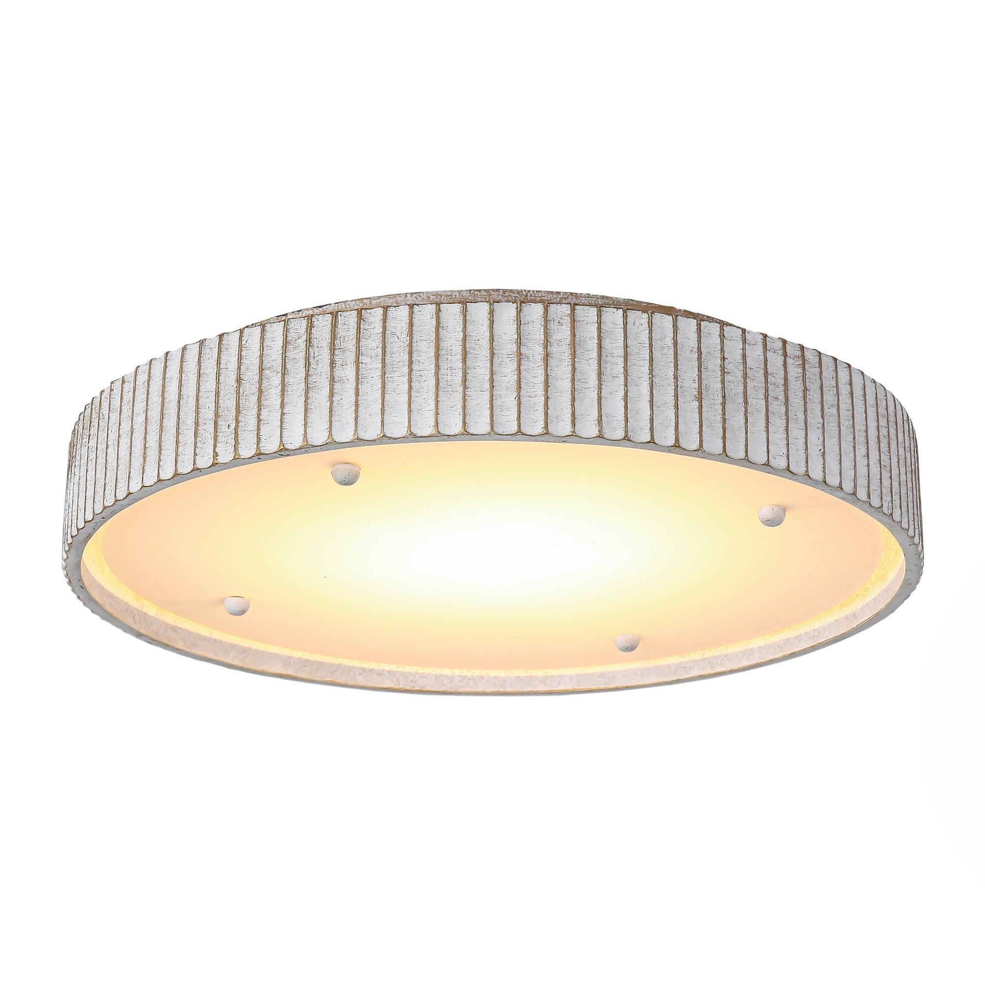 18 Inch White Modern Flush Mount LED Ceiling Light - Energy Efficient Dimmable Lighting for Bedroom, Kitchen, Hallway & Living Room
