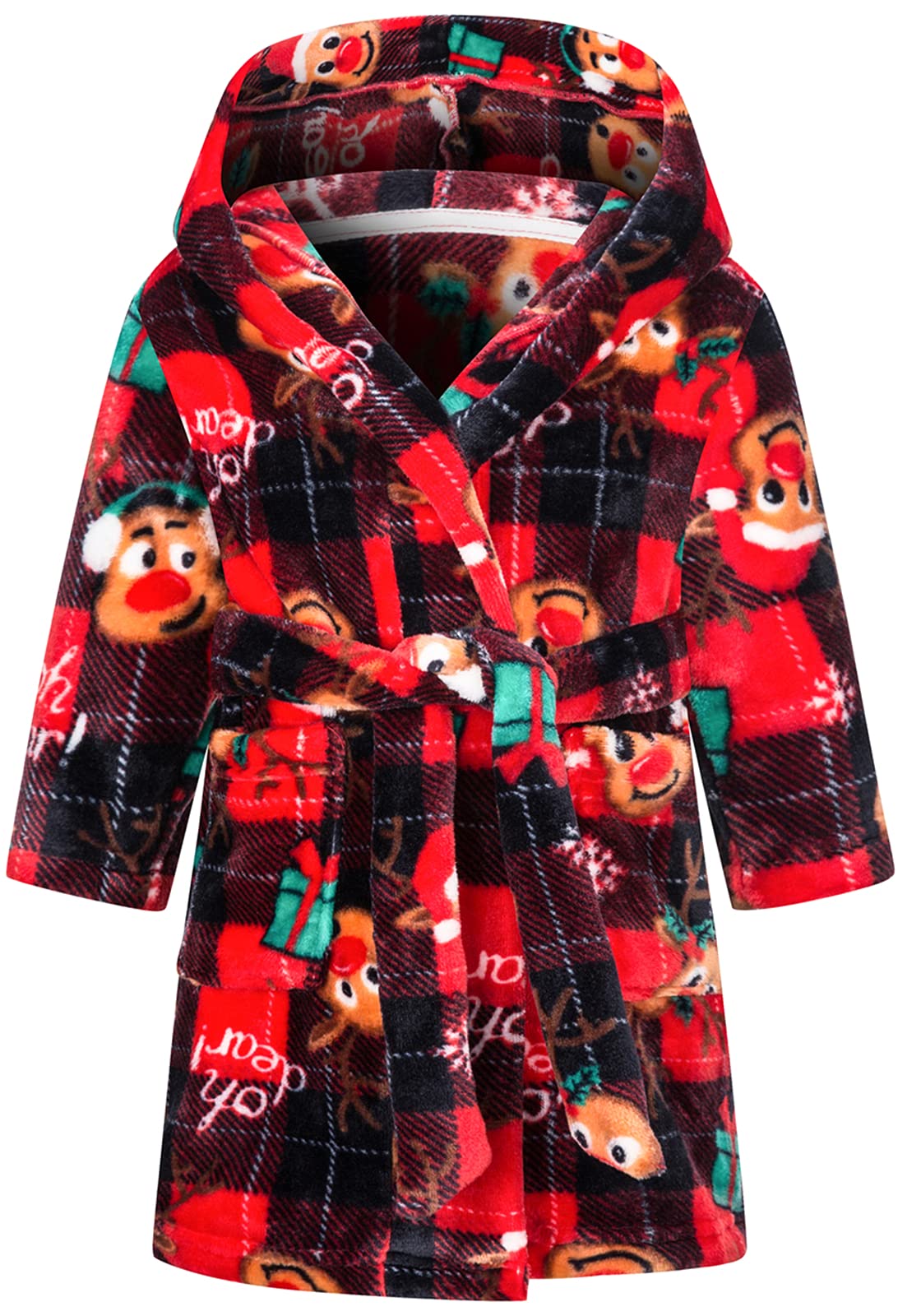 **Umeyda Girls Fleece Hooded Robe with Belt - Soft & Cozy Bathrobe for Toddler to Teen (12 Months-18 Years) - Perfect for Winter, Lounging & Spa Days**