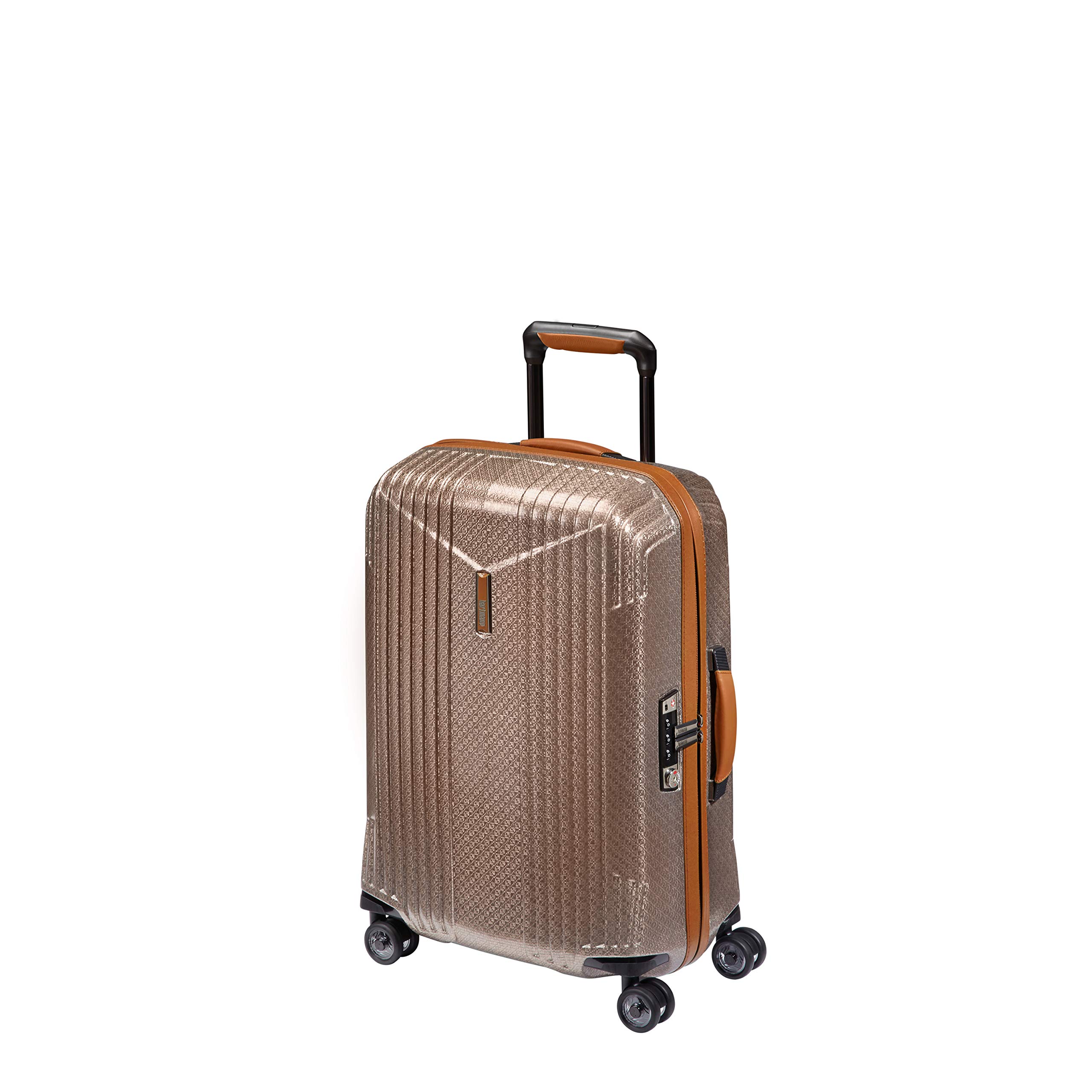 Hartmann 7R XL Rose Gold Leather Briefcase with Tan Trim - Professional Business Travel & Office Work Laptop Bag
