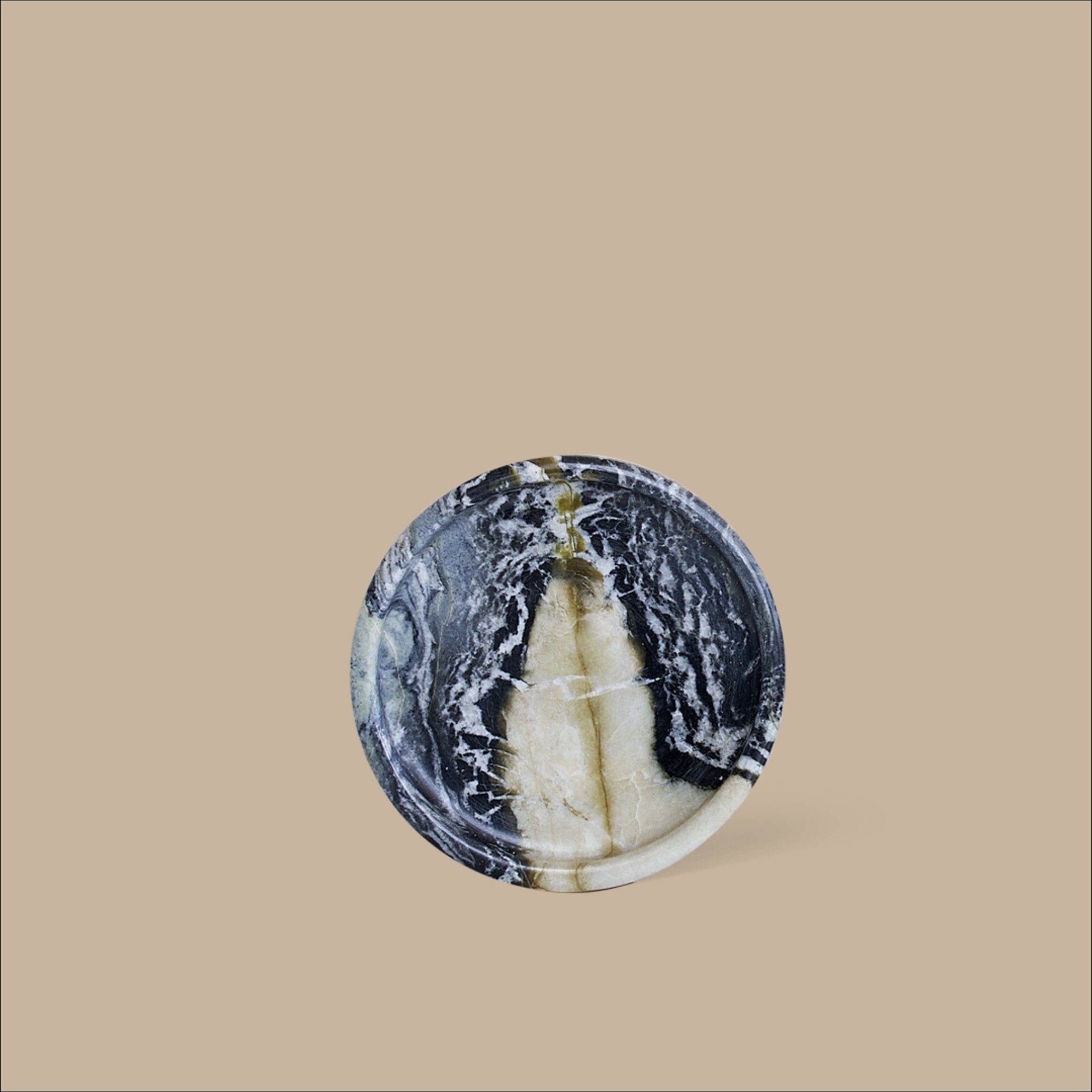 BLACK BLAZE Oasis Small Marble Dish - 9.7cm Round Decorative Tray for Jewelry, Keys & Home Decor | Perfect for Vanity, Entryway & Gift Giving
