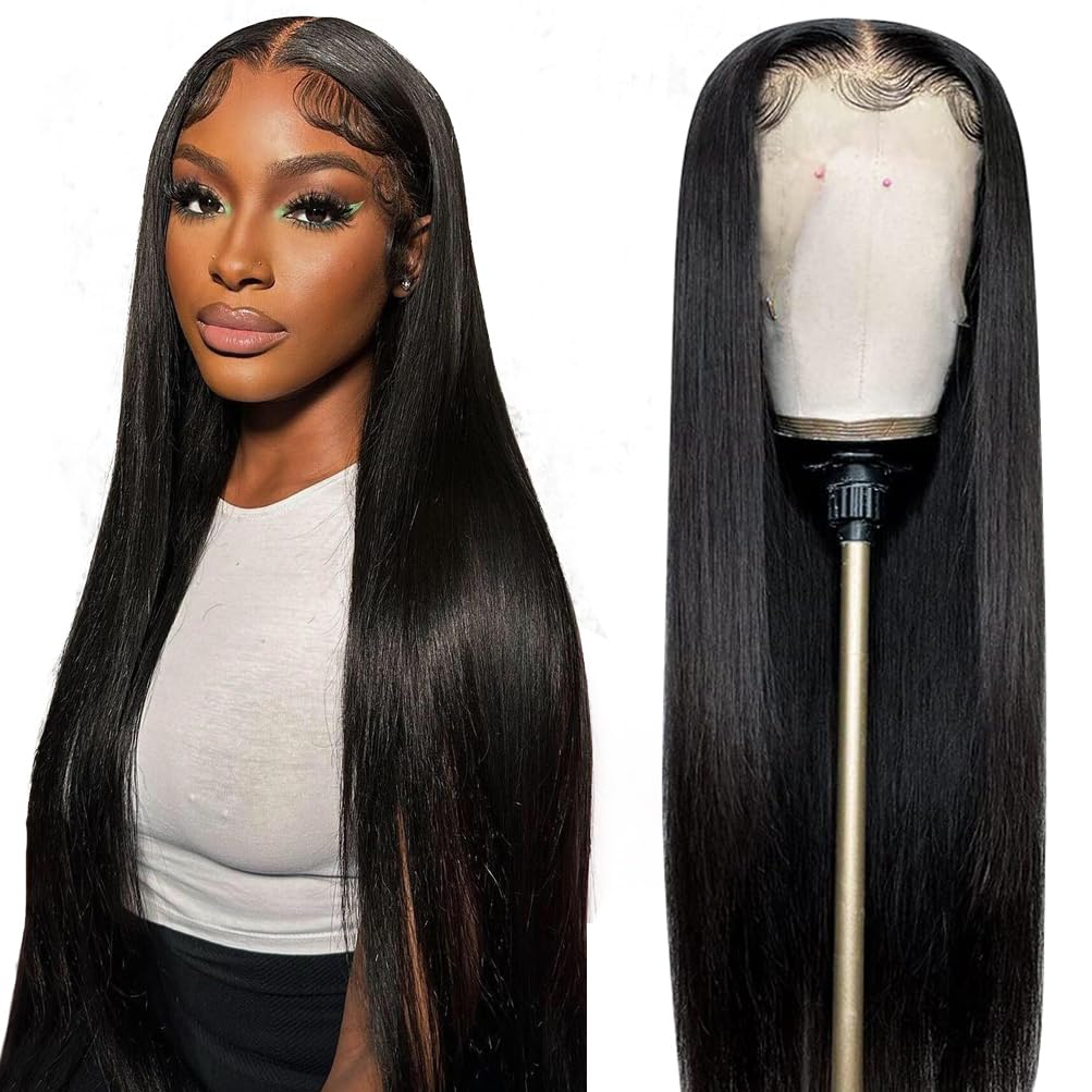 ALI PANDA 250% Density 30 Inch 13x6 HD Lace Front Wig - 100% Human Hair Straight Glueless Wig with Pre-Plucked Hairline & Baby Hair for Black Women | Perfect for Daily Wear, Special Occasions & Protective Styling