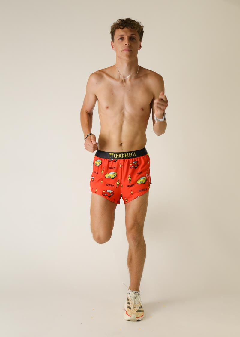 Men's Cars 2 Split Running Shorts - Lightweight Athletic Shorts for Gym, Jogging & Workout - Comfortable Breathable Activewear with Side Splits