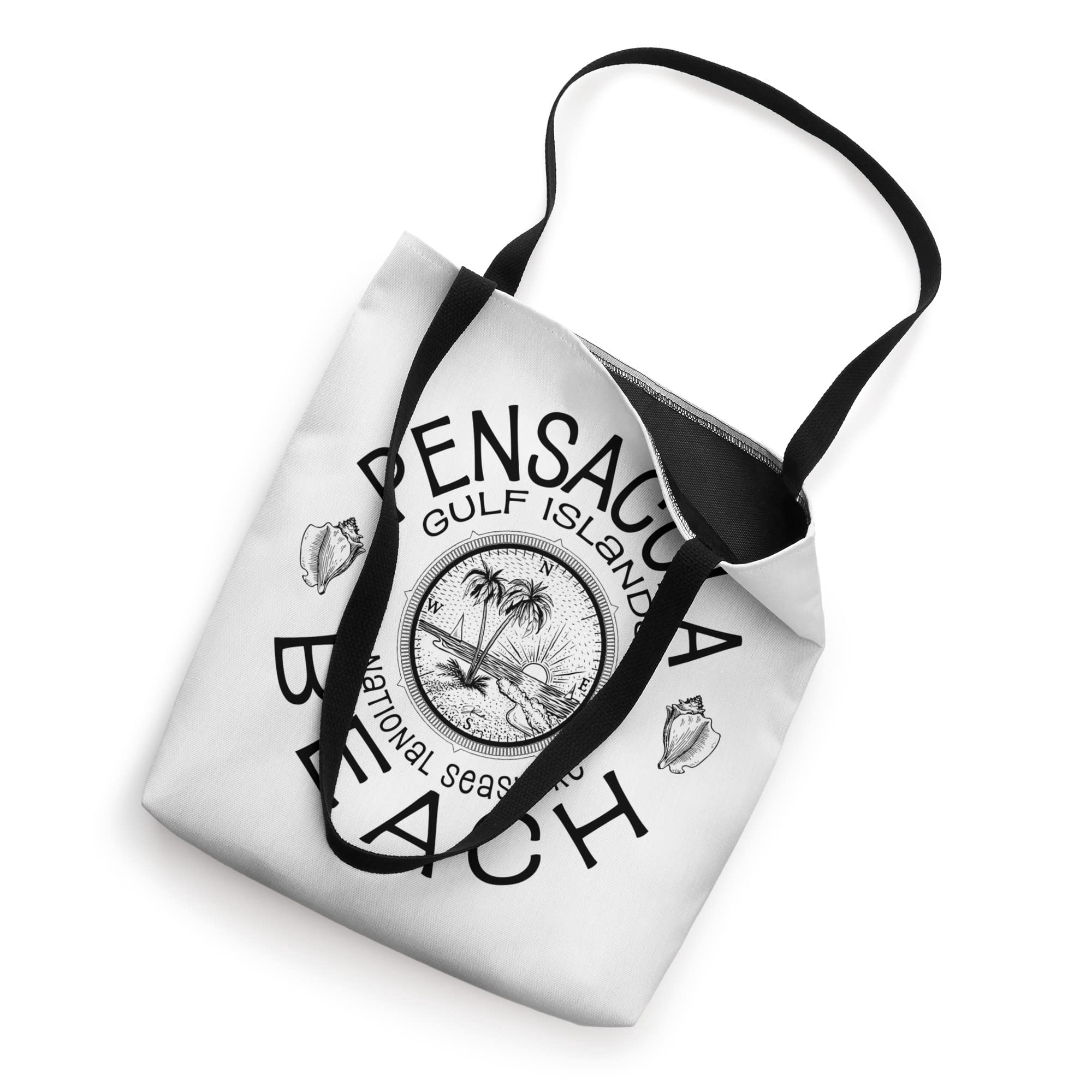 JCombs: Stylish Pensacola Beach Florida Compass Rose Tote Bag - Perfect for Beach Trips, Travel & Shopping