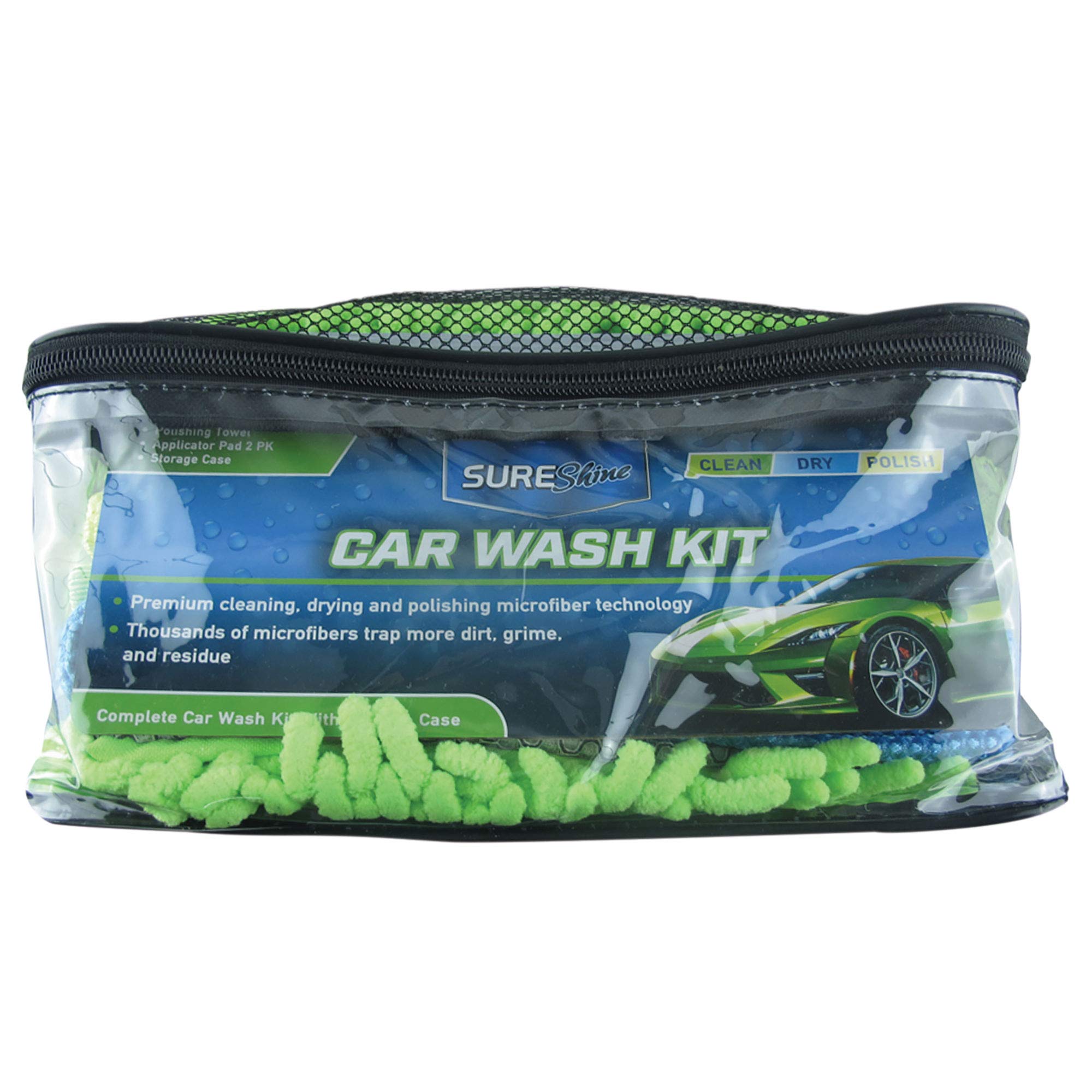 Simoniz Premium Car Wash Kit - Blue, Green, Yellow - Complete Auto Detailing Set for Shiny, Spotless Cars - Perfect for Home, Garage & Professional Use