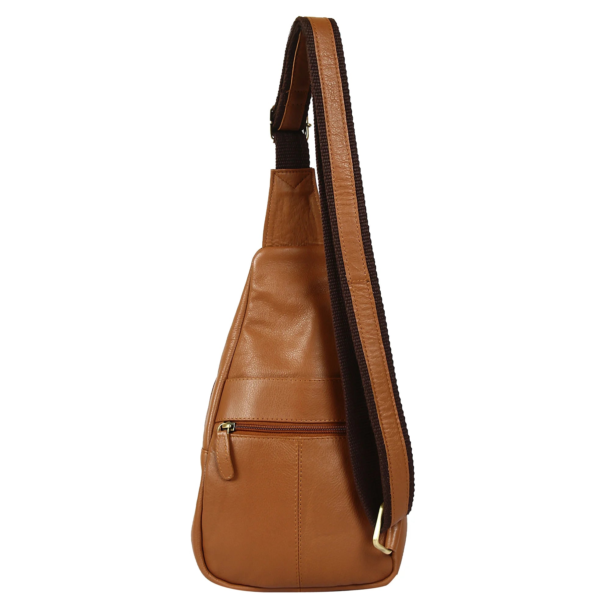 Premium Genuine Leather Sling Bag - Crossbody Chest Shoulder Backpack for Men & Women (Brown) - Perfect for Travel, Hiking & Everyday Use