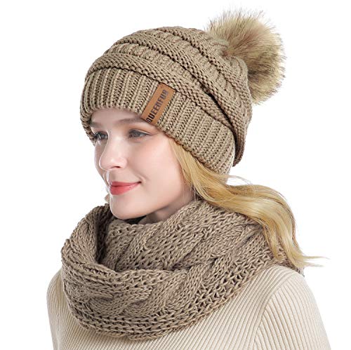 07a- Khaki Beanie&scarf Set