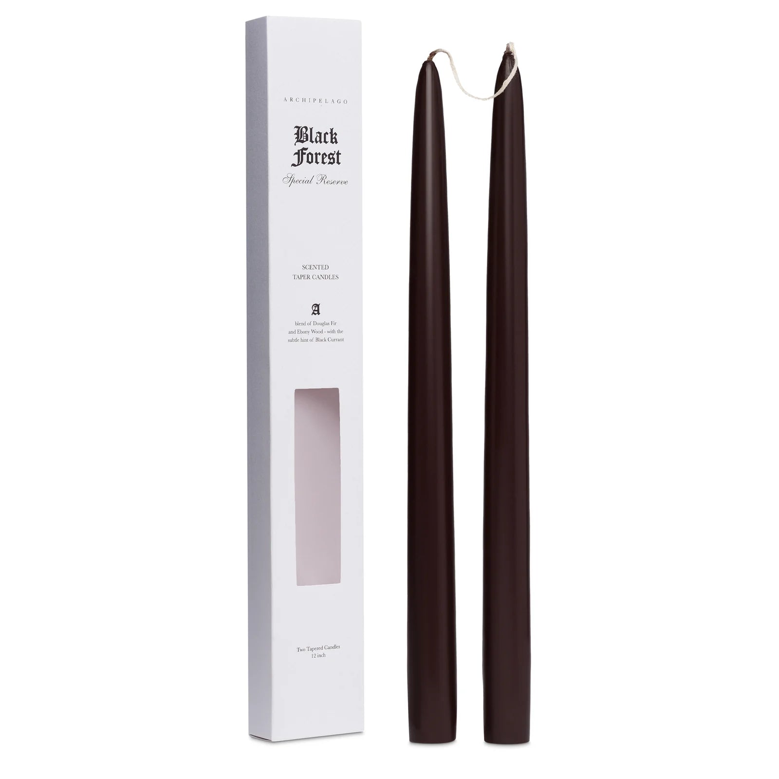 Black Forest Scented Tapered Candles - Premium Pine & Woodland Aroma for Home Decor, Romantic Dinners & Relaxation