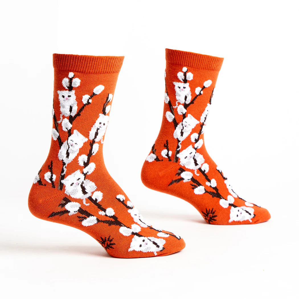 Fun & Stylish Kitten Willows Crew Socks by Sock It To Me - Perfect for Casual Wear, Gifts & Cat Lovers
