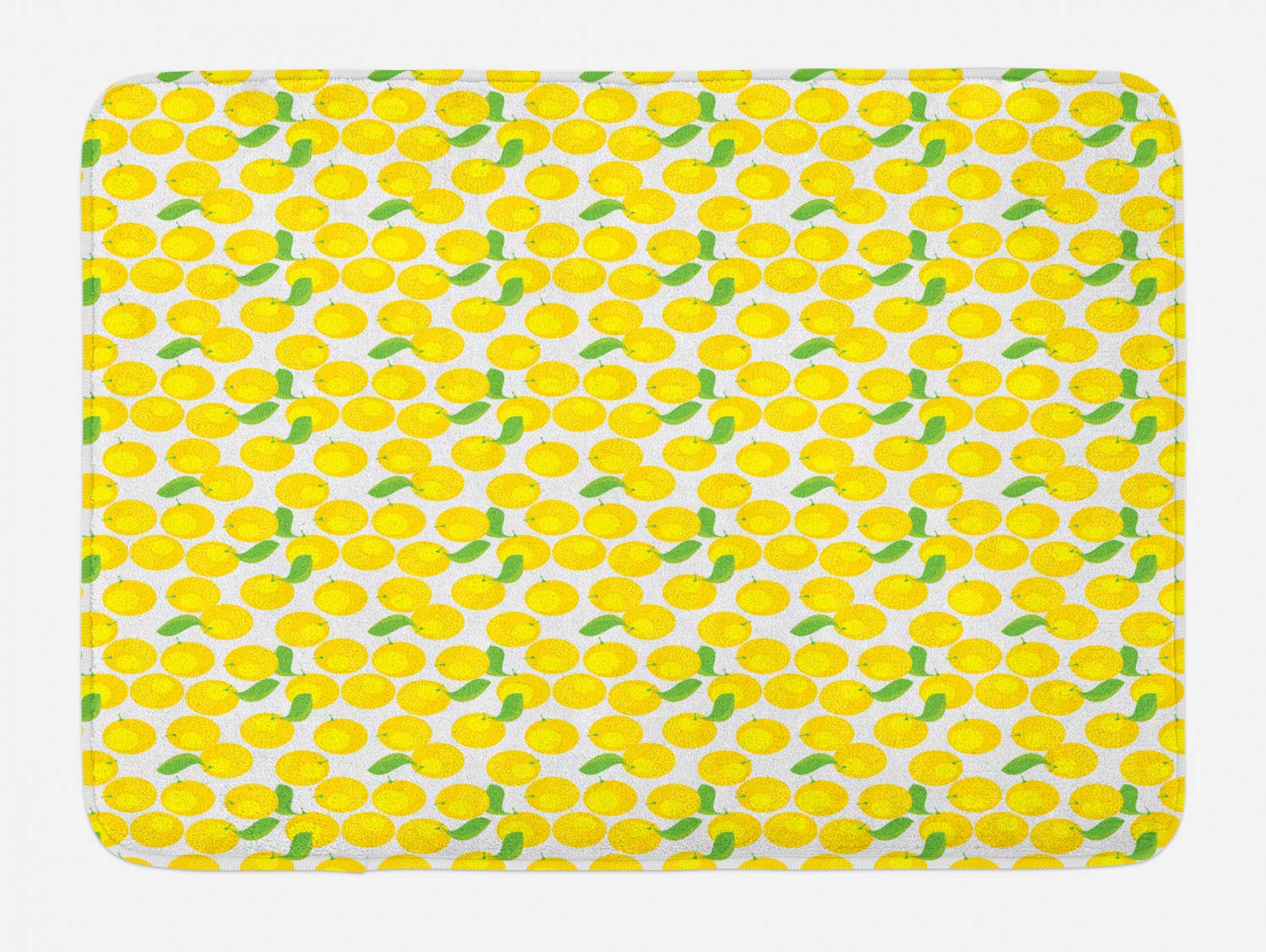 Ambesonne Non-Slip Bath Mat with Orange Citrus Fruit Pattern - Soft Plush Bathroom Rug, 30.2