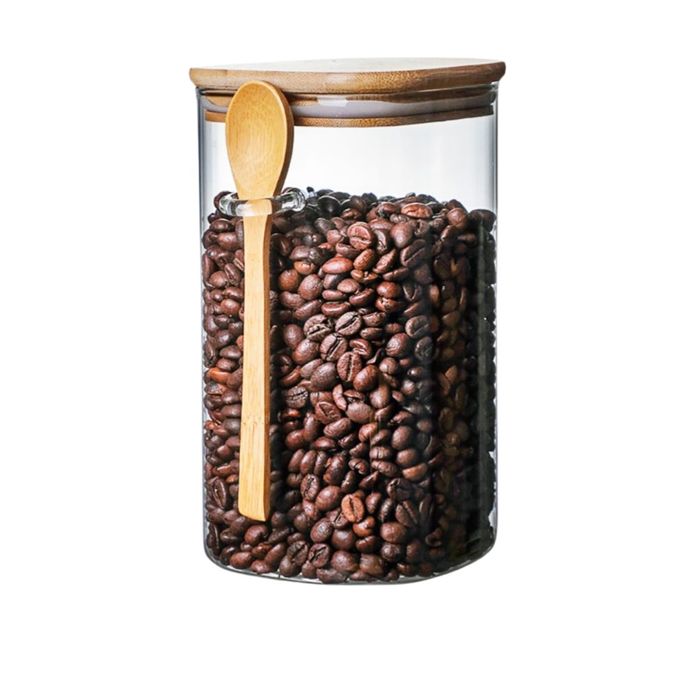 Premium Stackable Glass Canisters for Coffee & Tea Storage - Airtight Kitchen Organizer for Pantry, Countertop, and Office Use