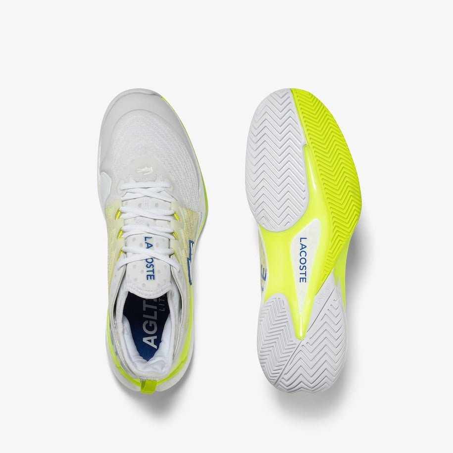 Lacoste AG LT23 Lite Men's Tennis Shoes - White & Yellow | Lightweight Comfort for Casual Wear, Sports & Daily Activities