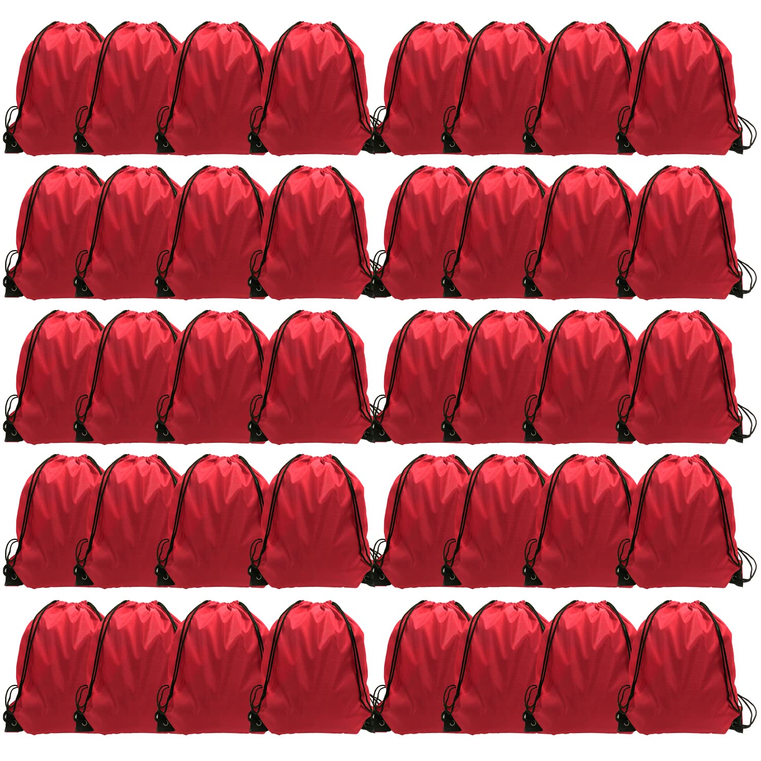 48 Pack Drawstring Bags Bulk - Lightweight String Backpacks for School, Gym, Sports & Travel - Reusable Cinch Bags for Kids & Adults (Multi-Purpose Storage & Carry-On)
