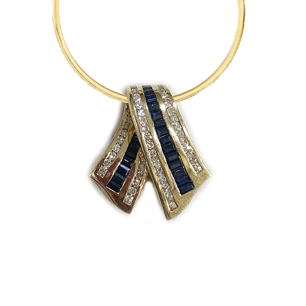 14K Yellow Gold Sapphire Pendant Necklace for Women - Elegant Blue Gemstone Jewelry Gift for Birthday, Anniversary & Special Occasions