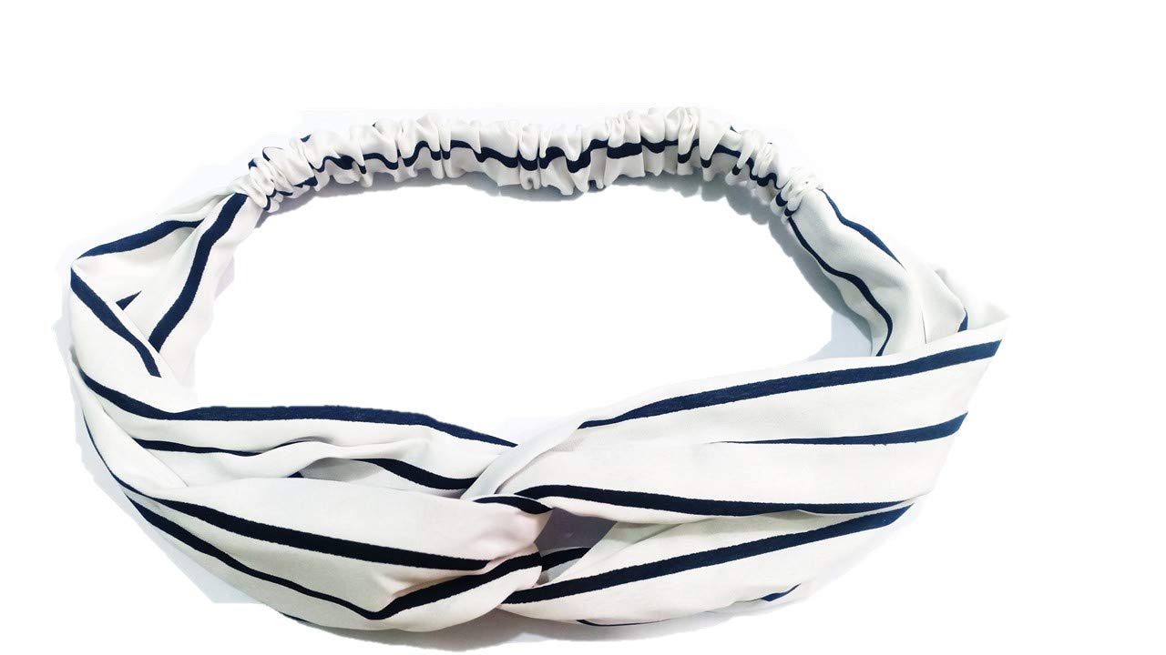CHRONEX Women's Boho Floral Print Twisted Criss Cross Headbands - 2 Pack Elastic Hair Bands for Yoga, Workout, Running and Everyday Fashion Accessories