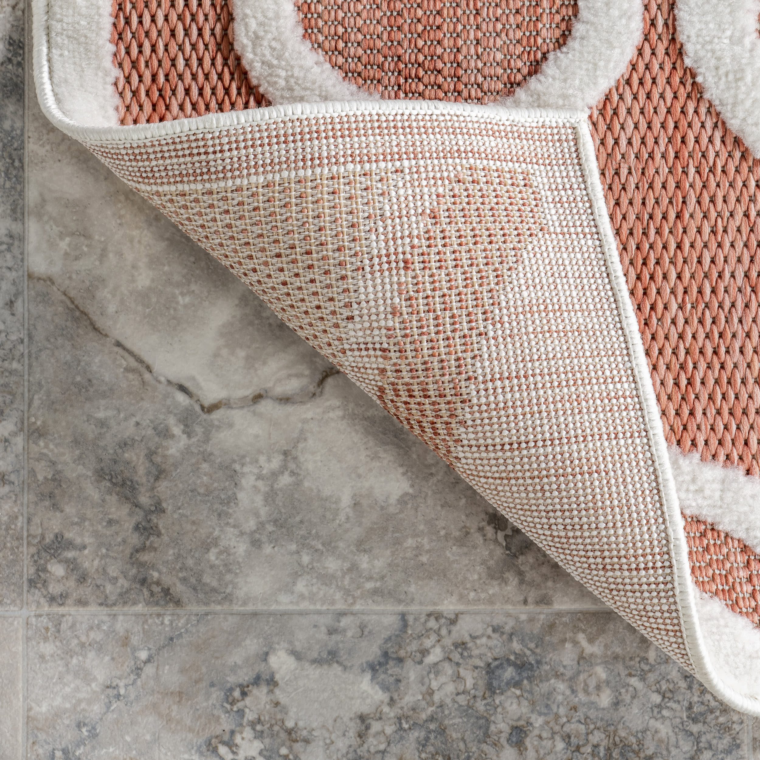 Bernita Geometric Indoor Outdoor Rug - Non-Slip Brick Pattern Area Rug for Living Room, Bedroom, Patio - Waterproof & Durable Home Decor