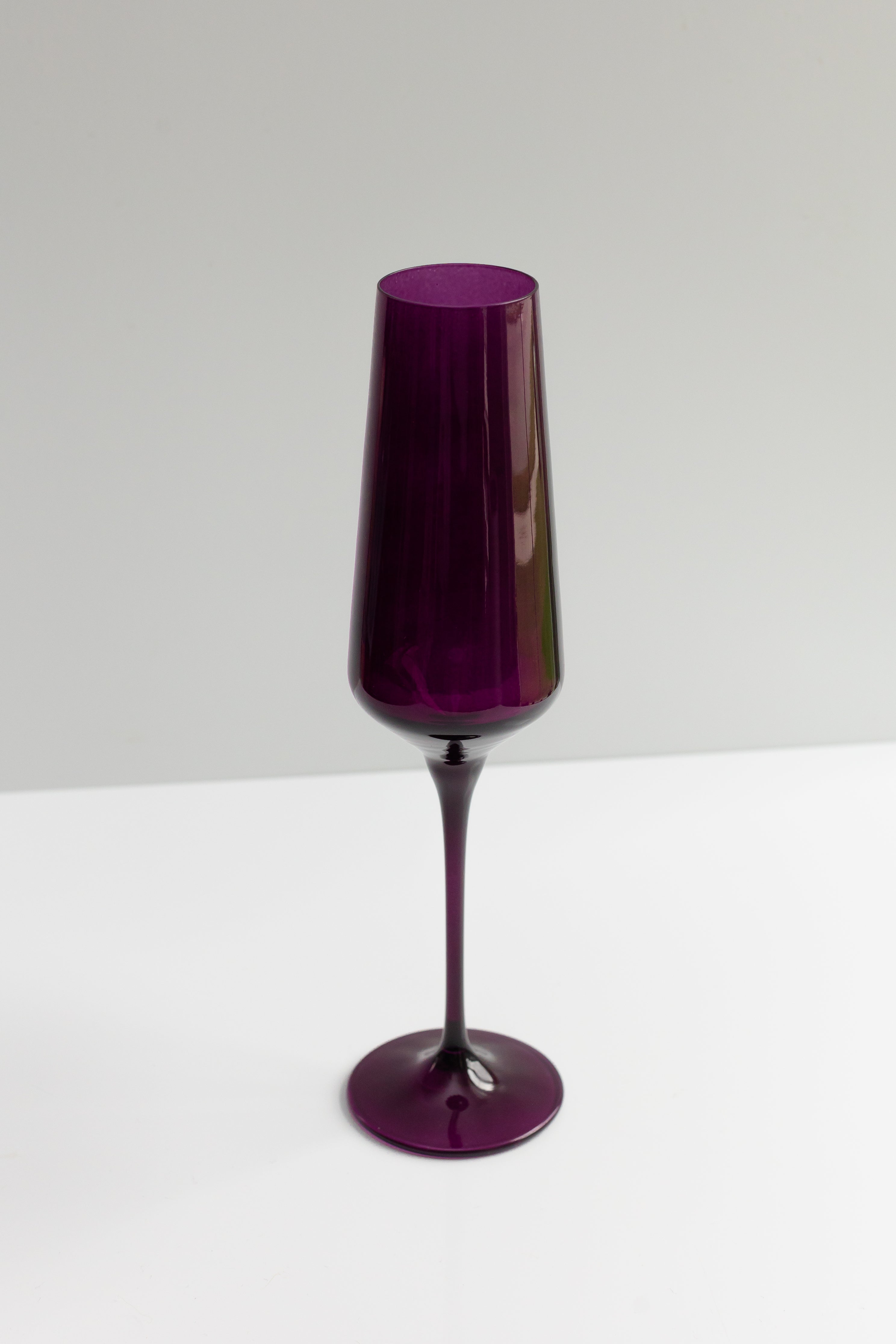Elegant Estelle Colored Champagne Flutes Set of 2 - Amethyst Purple Glassware for Wedding, Anniversary & Romantic Celebrations