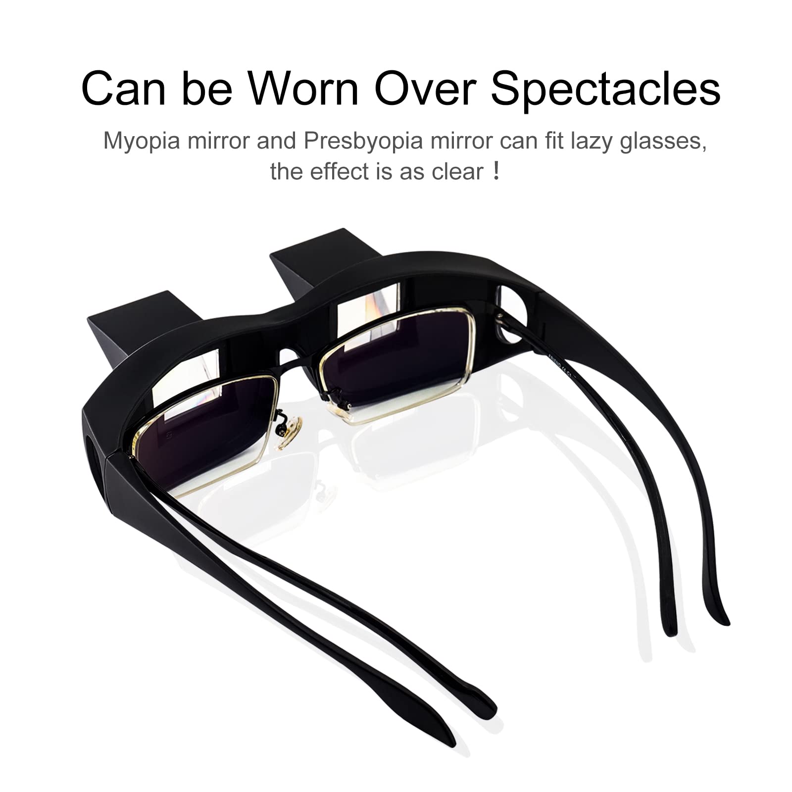 Horizontal Lazy Glasses for Bed Reading & Watching - HD Prism Lenses for Comfortable Viewing