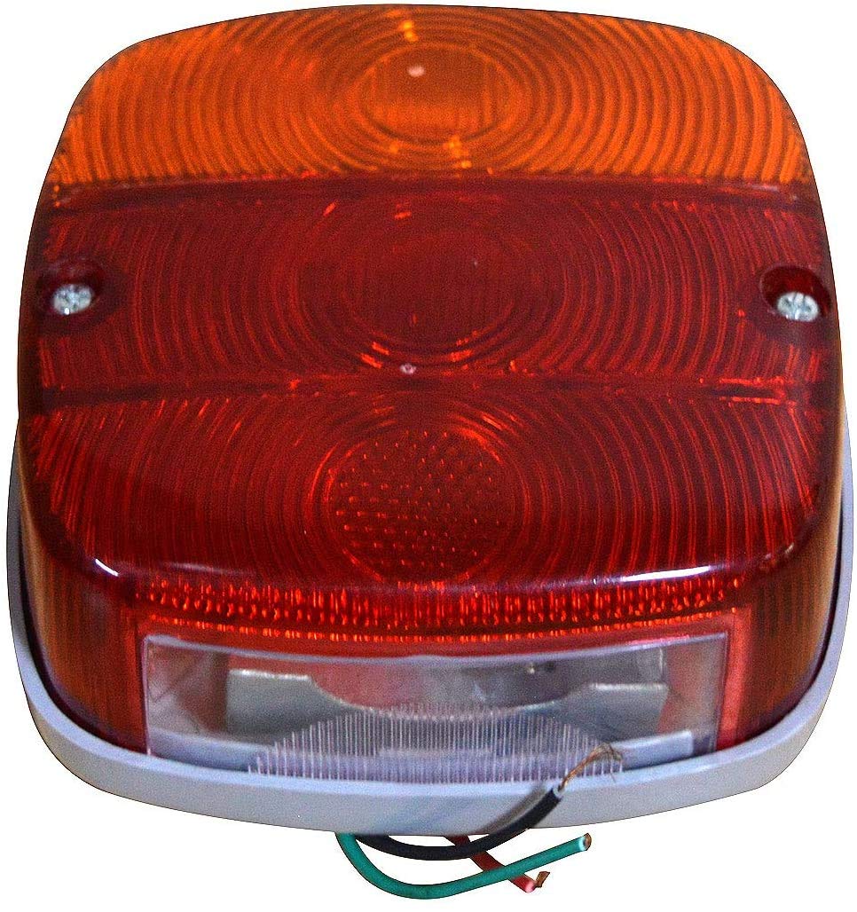 2x Rear Tail Lights Assembly Set with 12V Bulbs & License Plate - Compatible with Magirus, Iveco, Santana, Land Rover Series III - Perfect for Off-Road Adventures & Vehicle Restoration Projects