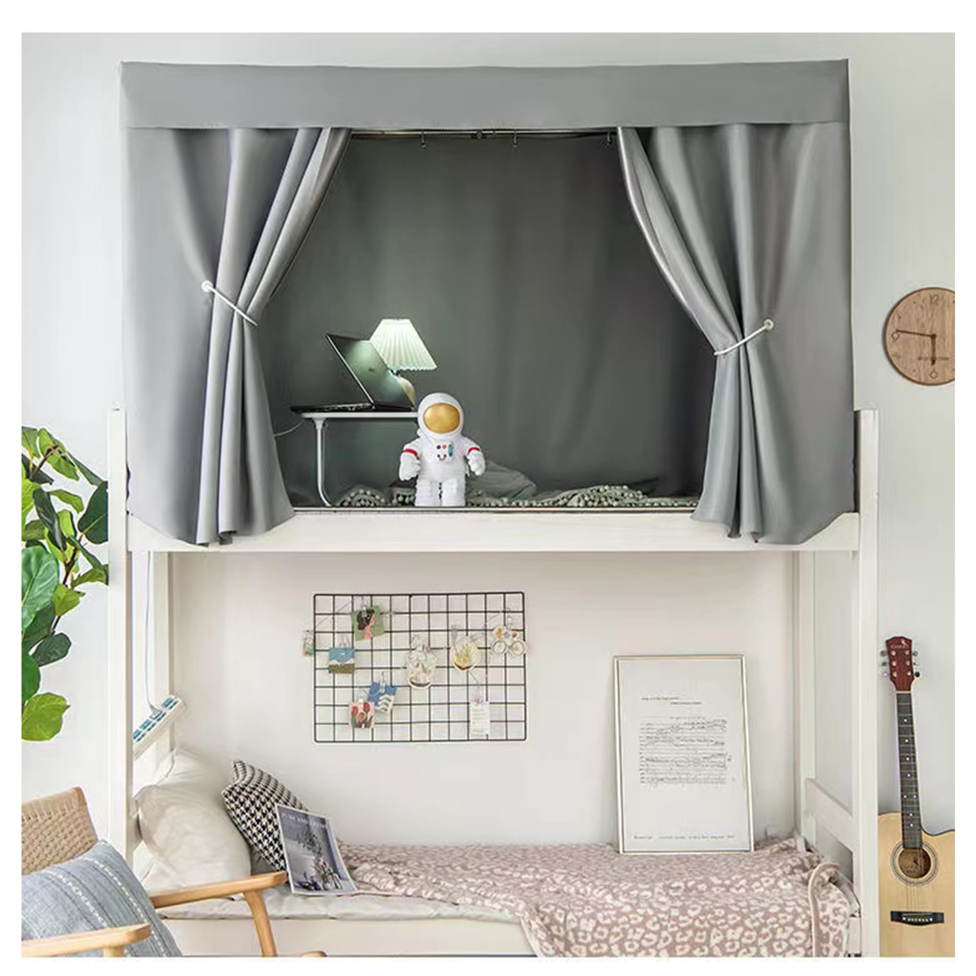 Breathable Blackout Bed Canopy for College Dorm - Single Sleeper Bunk Bed Curtain with Shading Net (Ideal for Privacy & Light Blocking in Small Spaces)