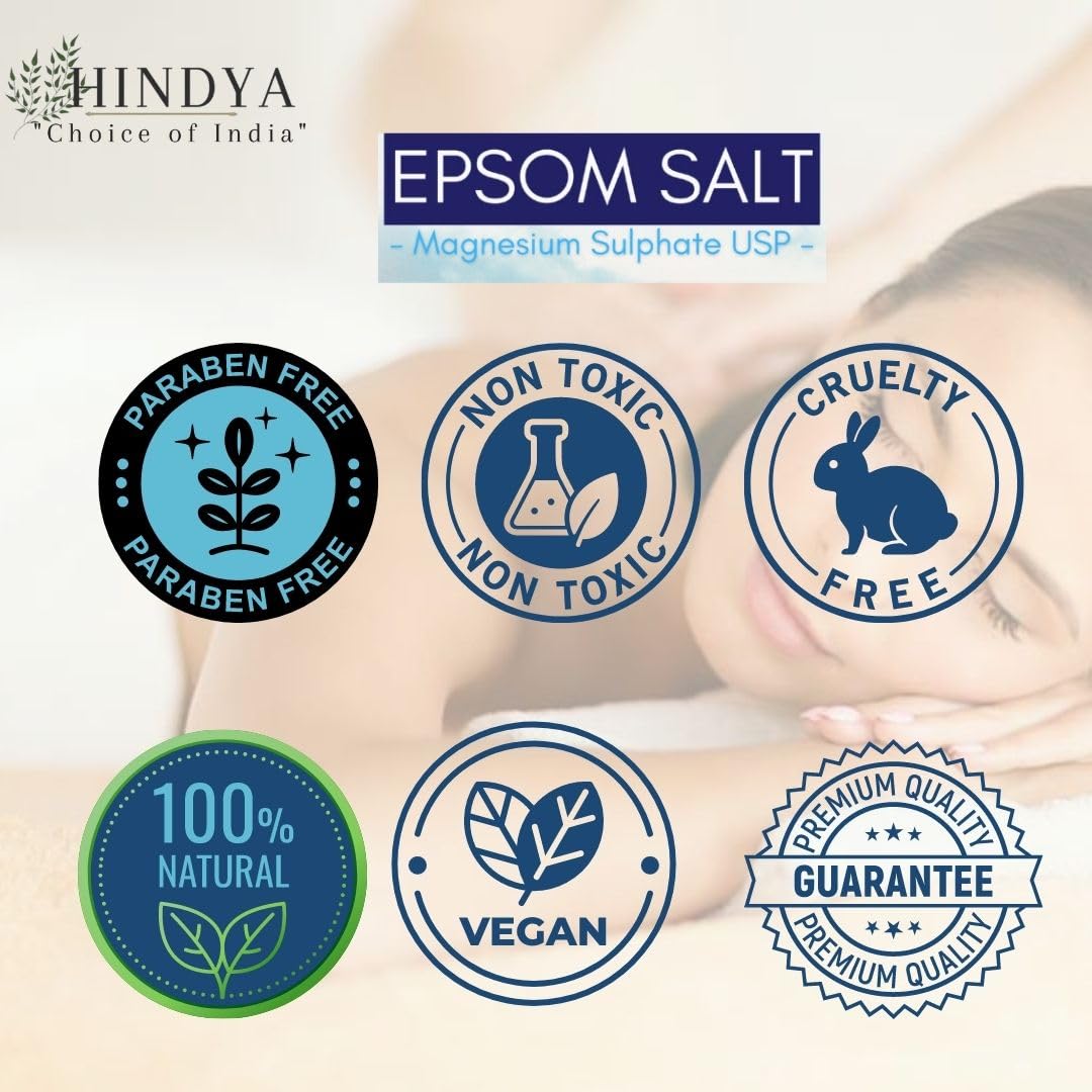 Epsom Salt 500g - Pure Magnesium Sulfate Bath Crystals for Muscle Relief & Pain Recovery | Soothes Aches, Foot Soak & Relaxation | Perfect for Post-Workout Recovery, Stress Relief & Spa Nights at Home