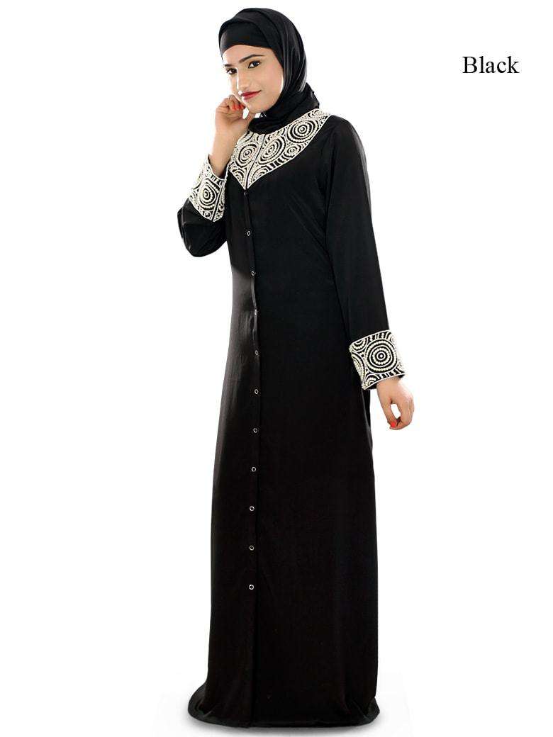 Iqra Black Burqa - Islamic Full Cover Abaya for Women - Modest Prayer Dress for Mosque & Daily Wear